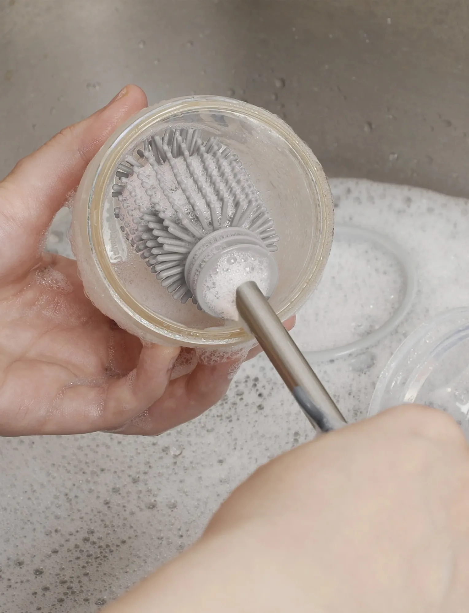 Haakaa - Haakaa Double-Ended Silicone Brush - Suva Grey - suva grey - 4