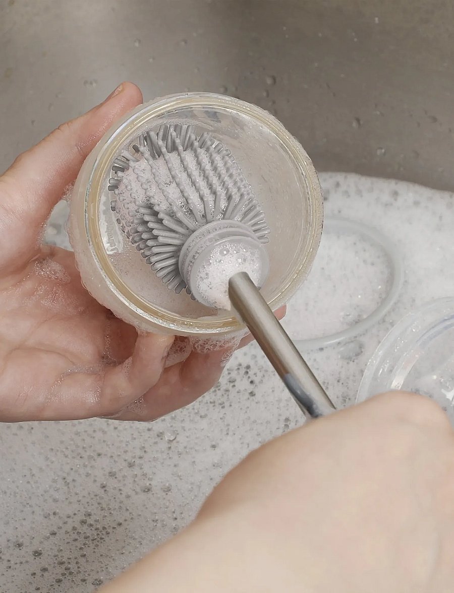 Haakaa - Haakaa Double-Ended Silicone Brush - Suva Grey - suva grey - 4