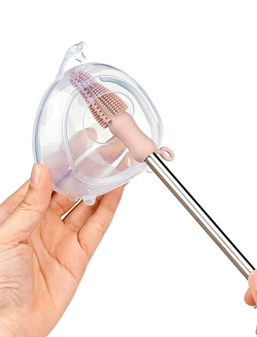 Haakaa - Haakaa Double-Ended Silicone Brush - Suva Grey - suva grey - 5