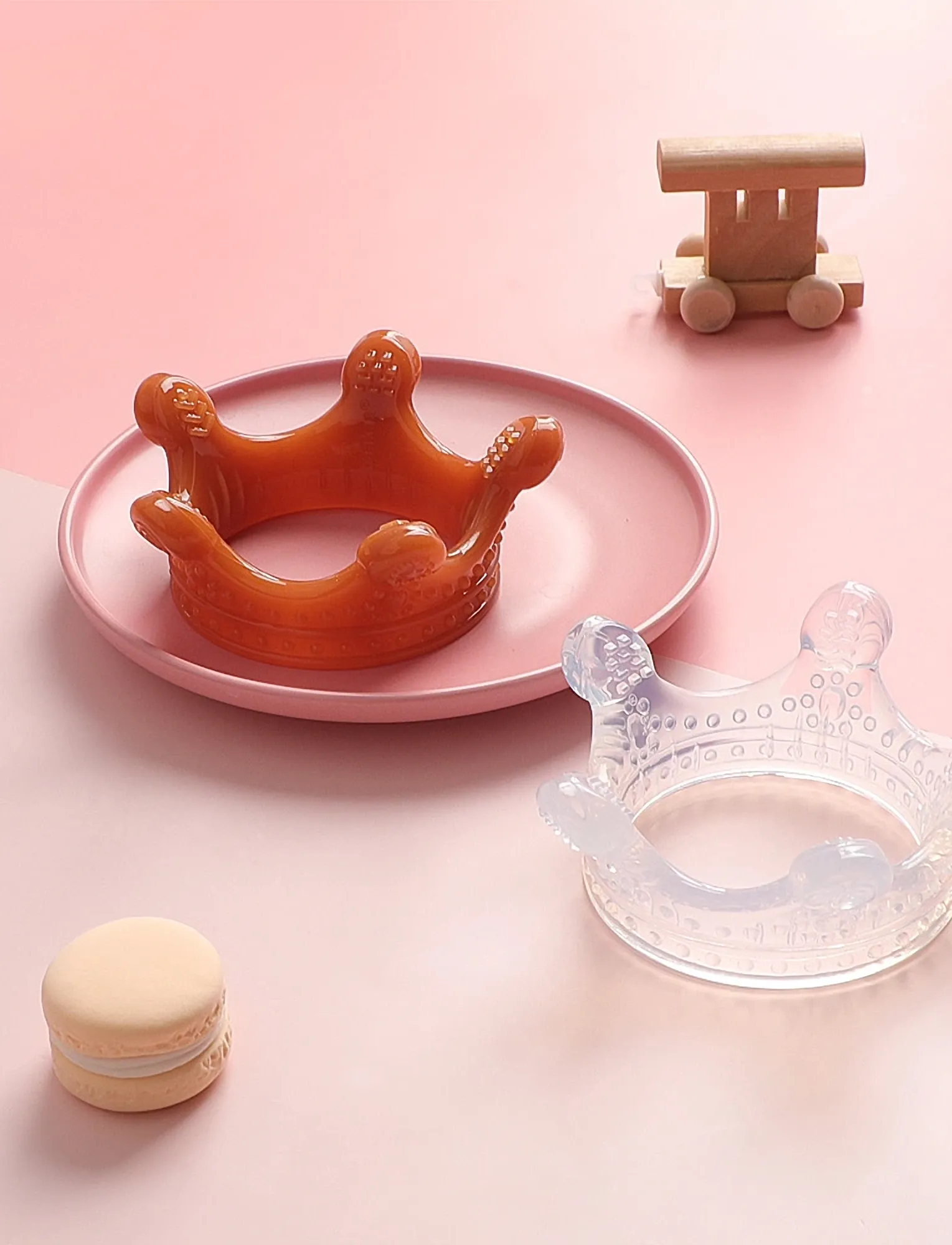Haakaa Kongekrone Bidering Amber, One Size, Baby Spielzeug, Braun - Teething Kinder