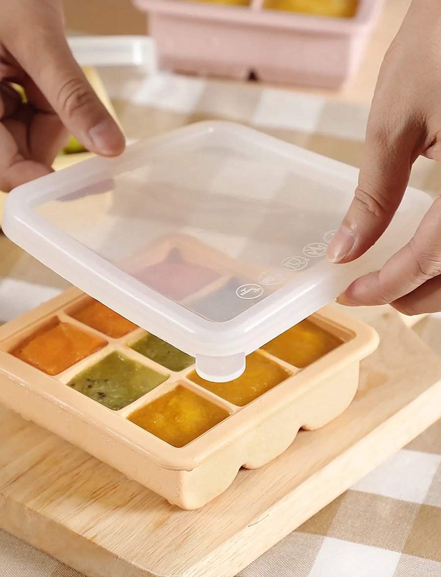 Haakaa - Haakaa Silicone Freezer Tray with Lid- 9 Compartments - Pea Green - pea green - 0