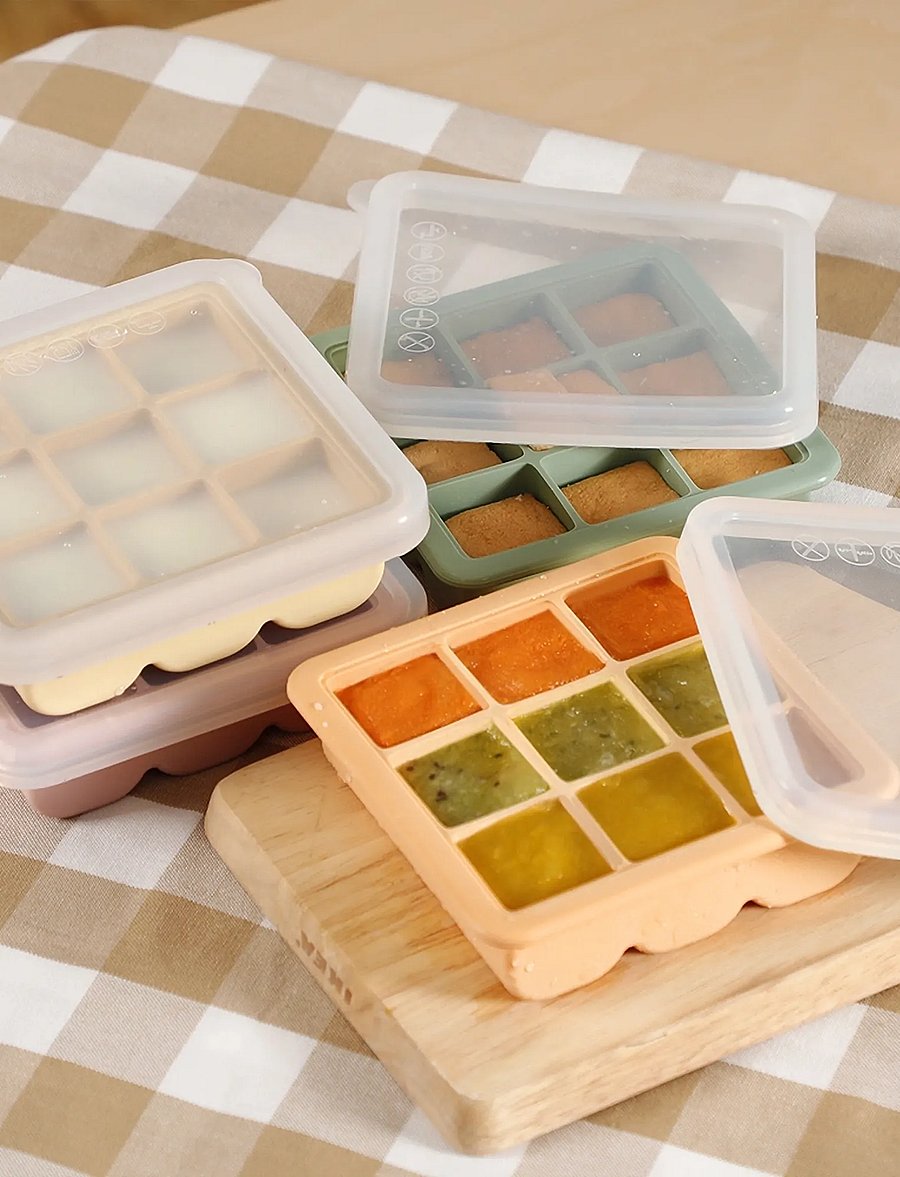 Haakaa - Haakaa Silicone Freezer Tray with Lid- 9 Compartments - Pea Green - pea green - 3