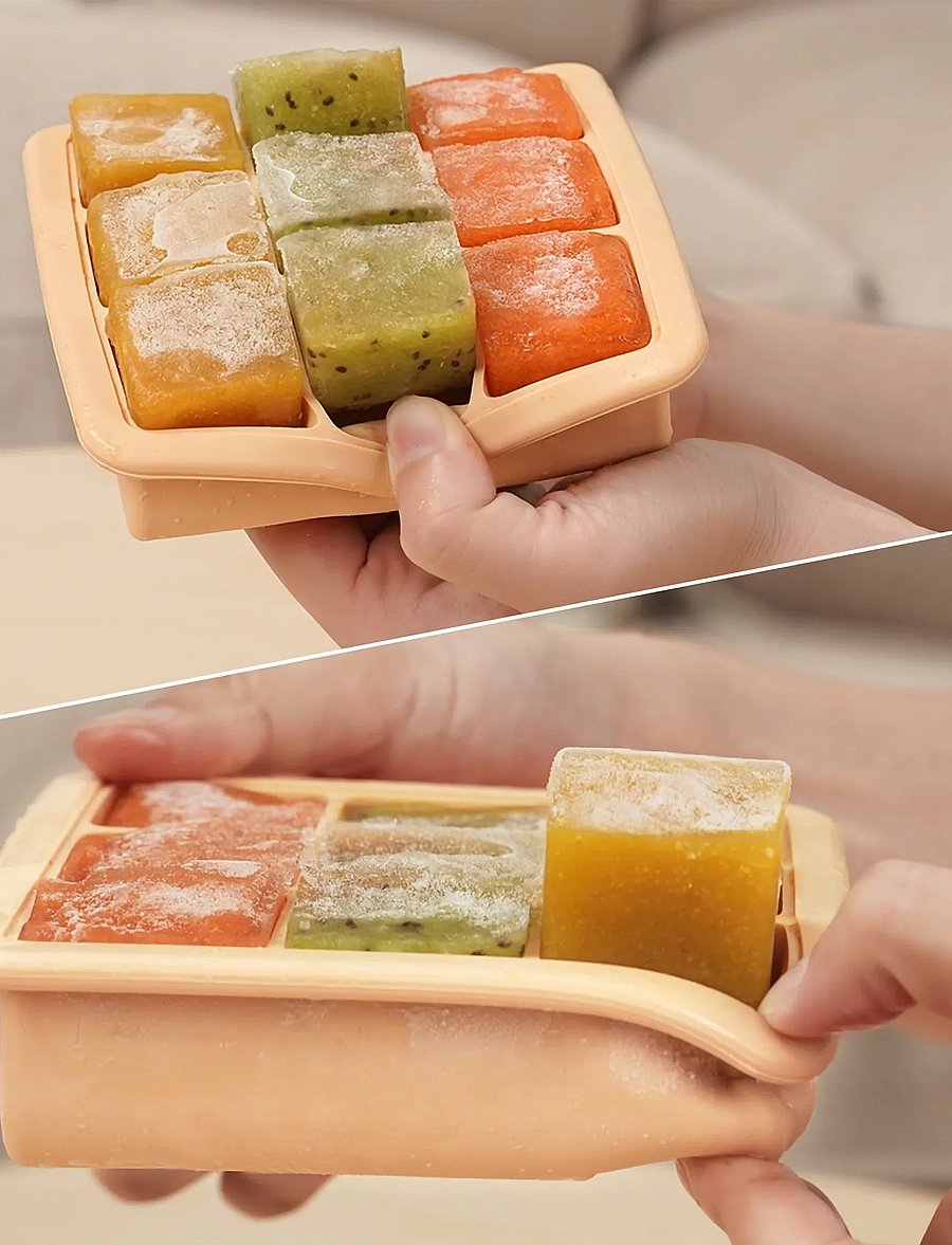 Haakaa - Haakaa Silicone Freezer Tray with Lid- 9 Compartments - Pea Green - pea green - 5