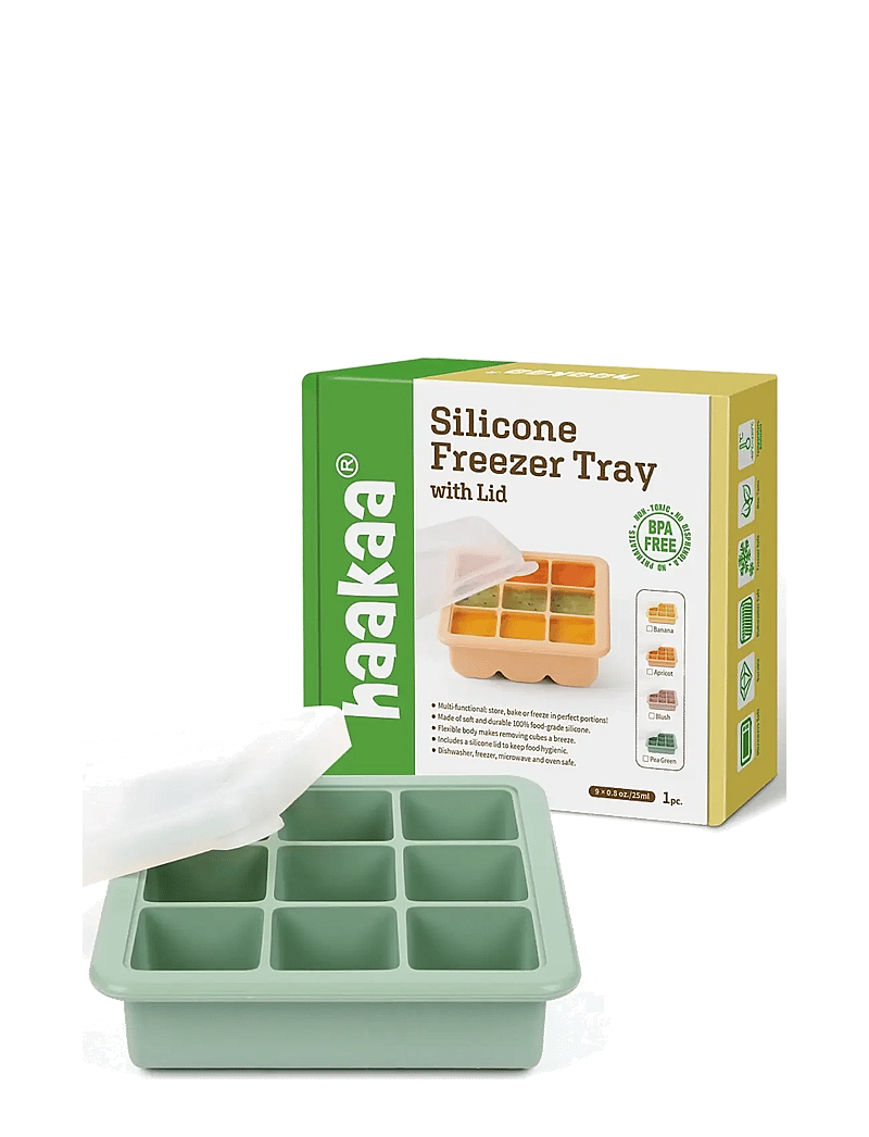Haakaa - Haakaa Silicone Freezer Tray with Lid- 9 Compartments - Pea Green - behälter für babynahrung - pea green - 2