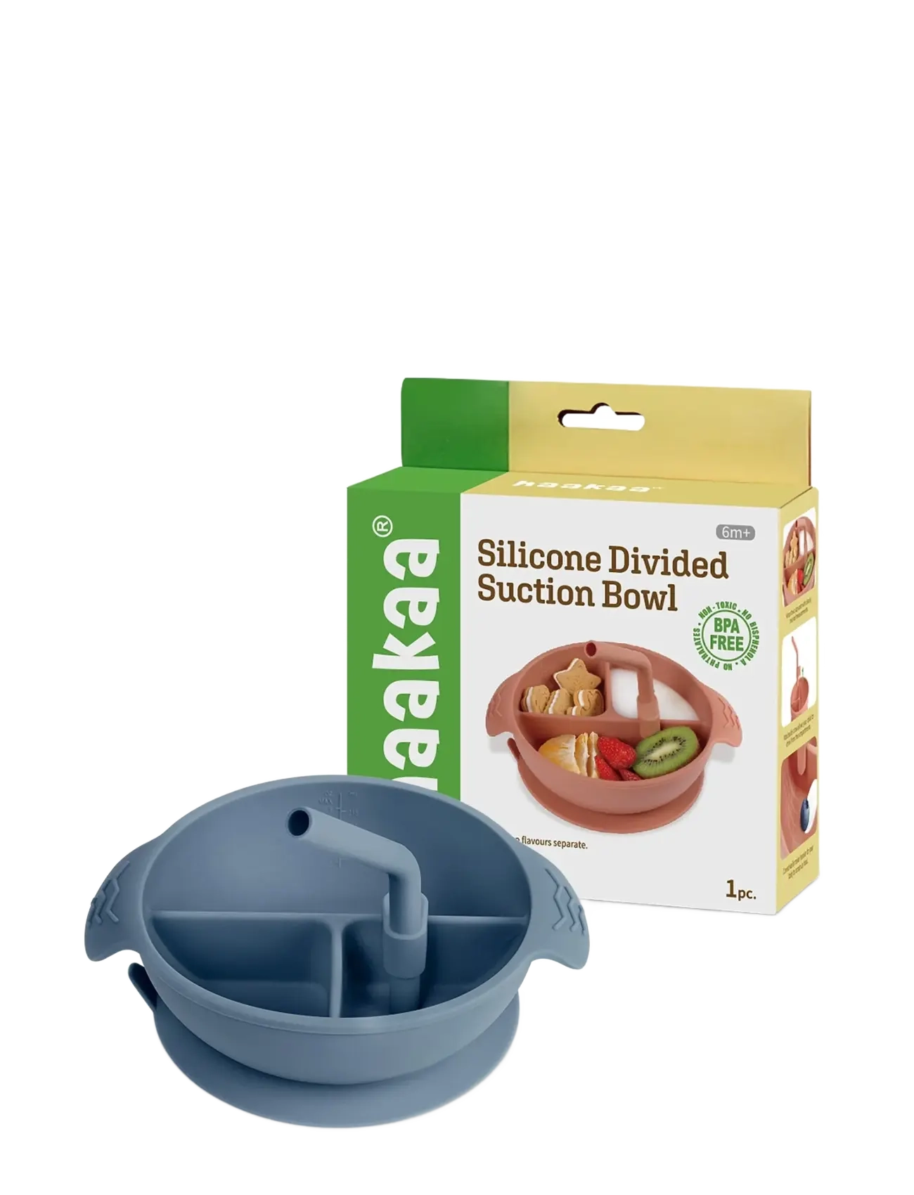 Haakaa - Haakaa Silicone Divided Suction Bowl - Bluestone - essgeschirr - bluestone - 2