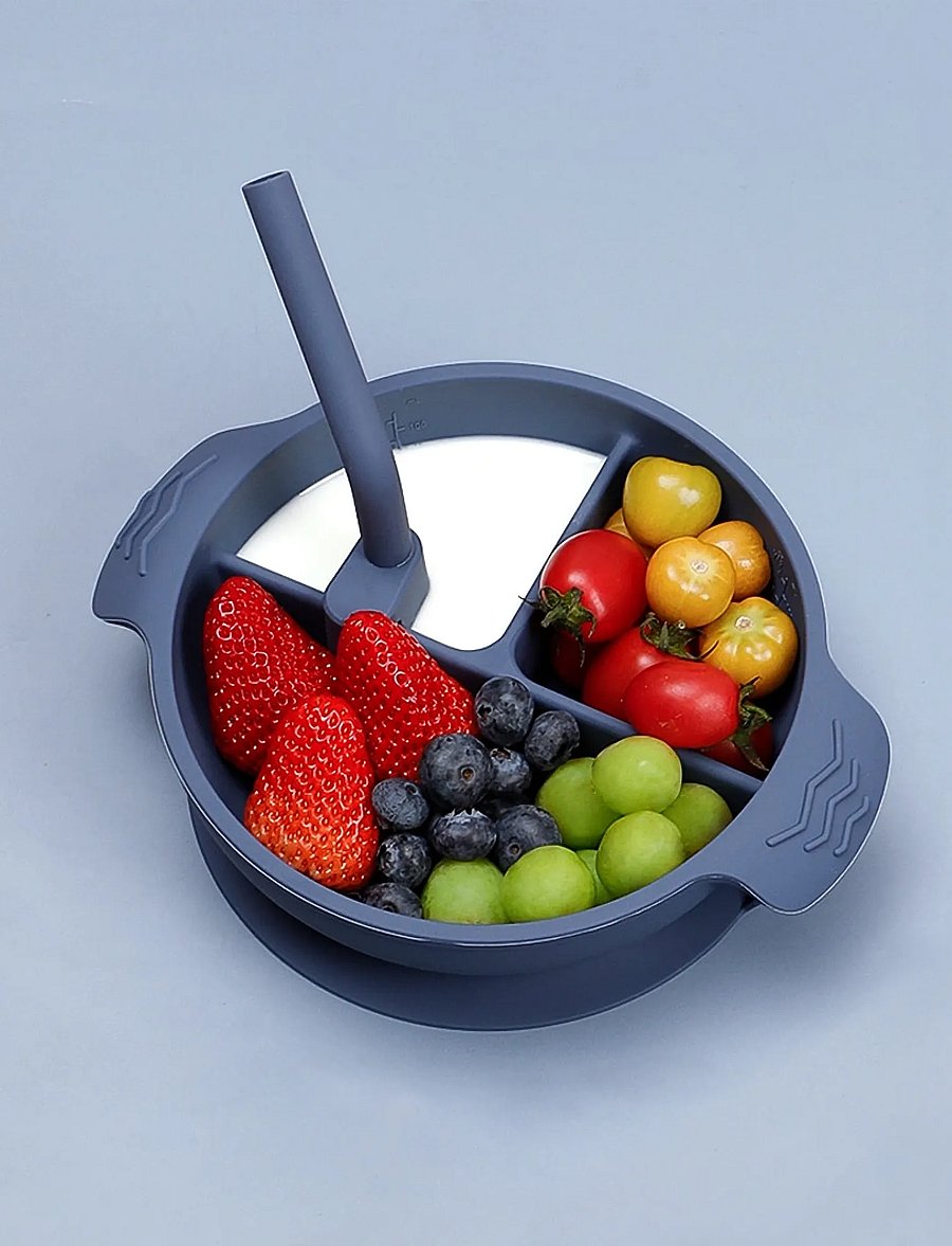 Haakaa - Haakaa Silicone Divided Suction Bowl - Bluestone - essgeschirr - bluestone - 0