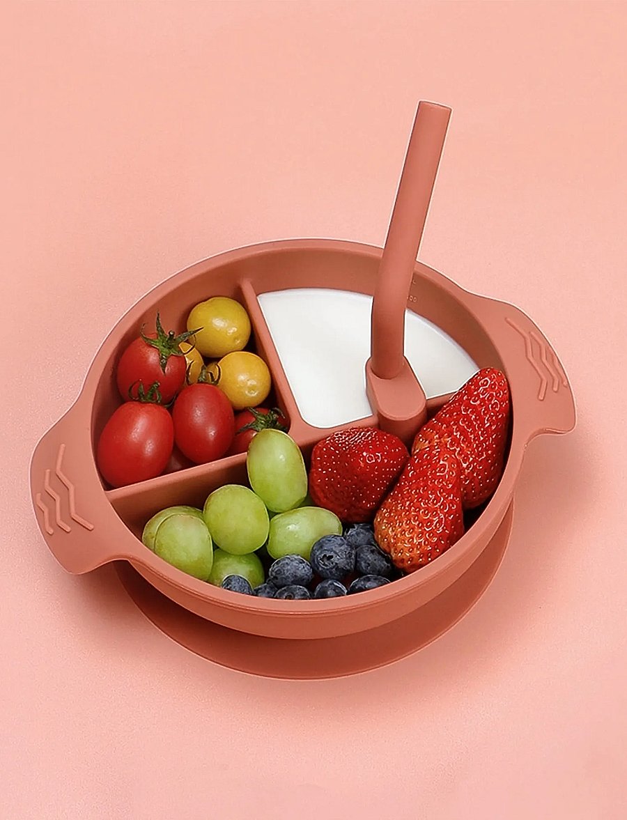 Haakaa - Haakaa Silicone Divided Suction Bowl - Rust - lauanõude komplektid - rust - 0