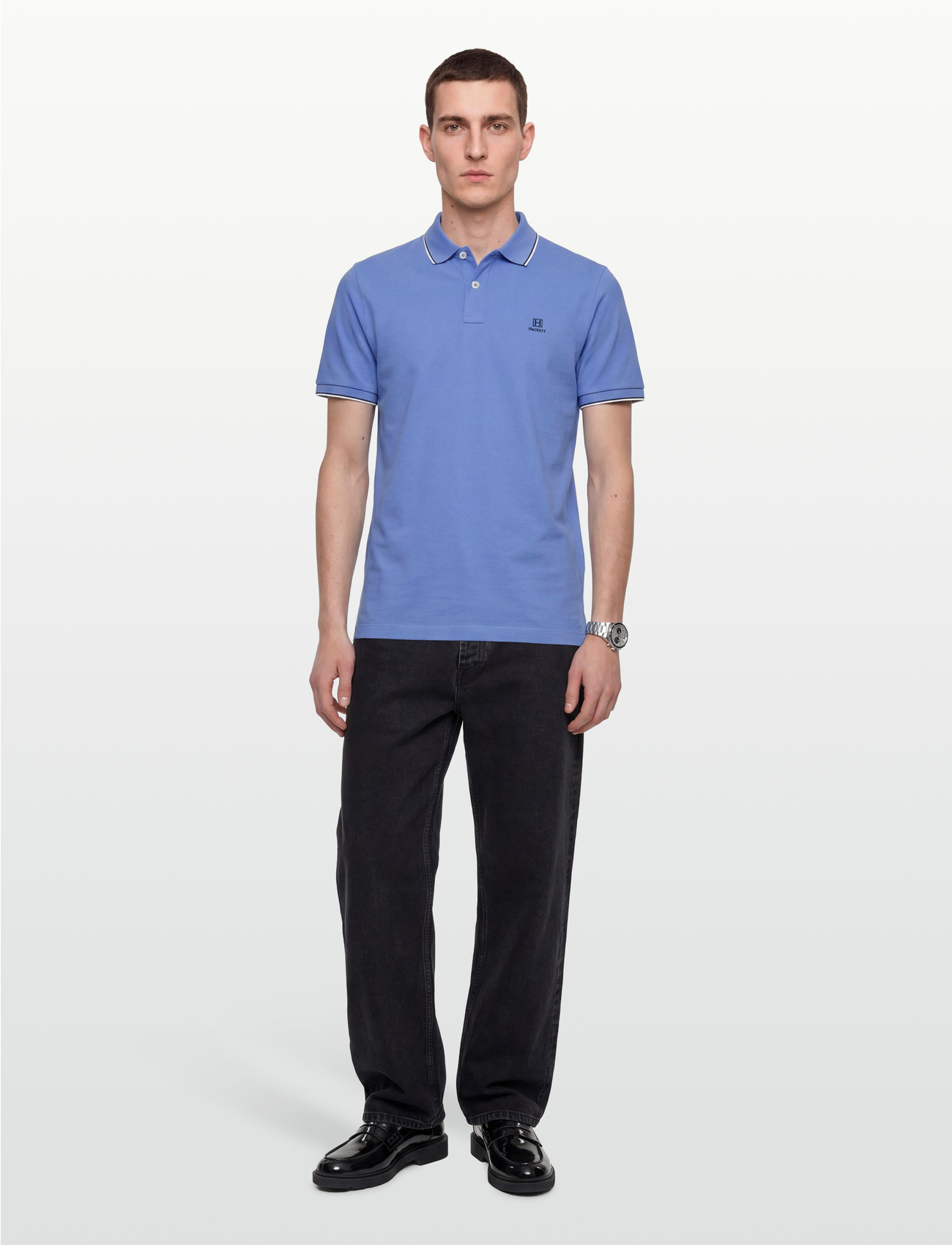 Hackett London Heritage H Tipped Polo - Green - S 1