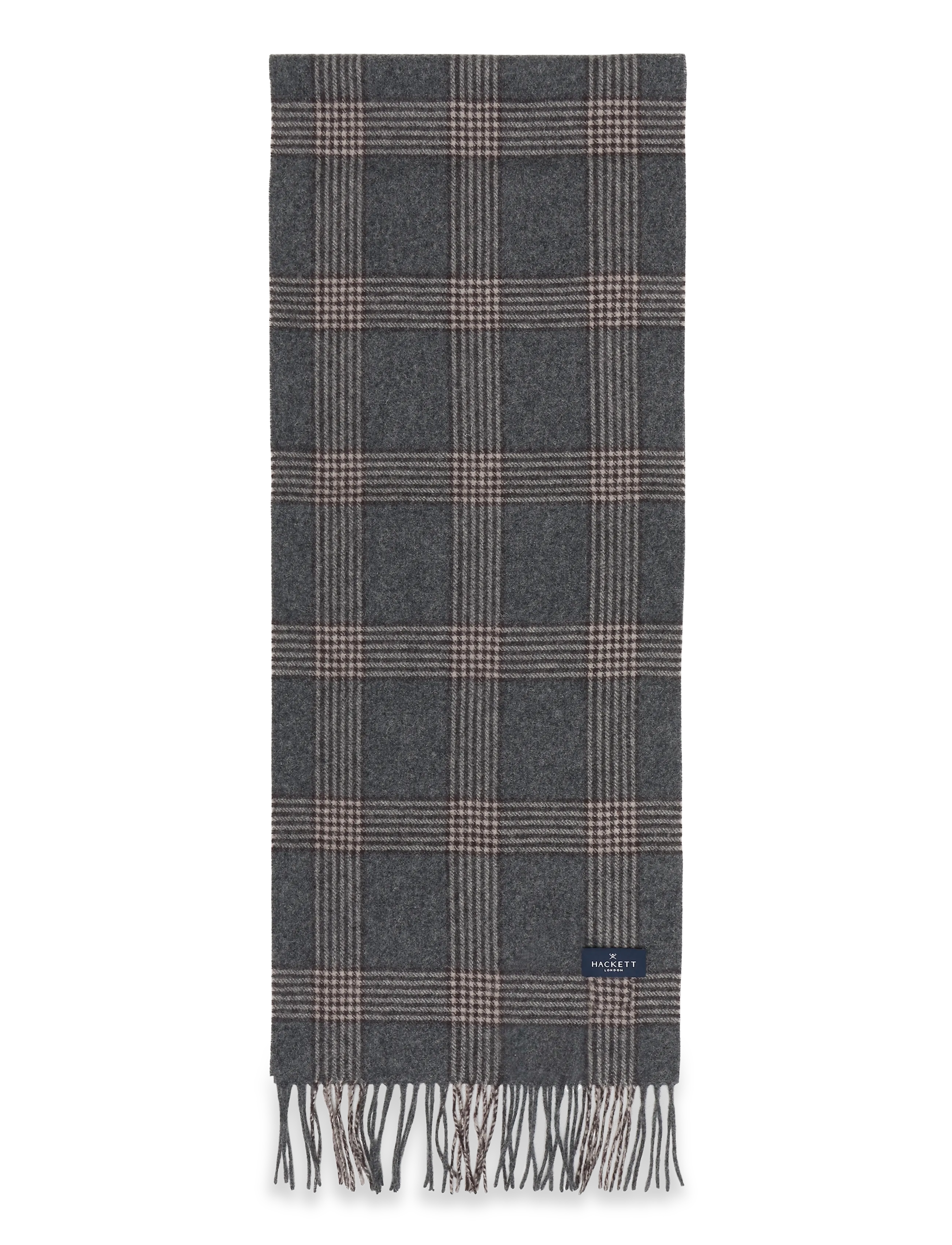 Hackett London - PLAID LOGO SCARF - winter scarves - college grey - 1
