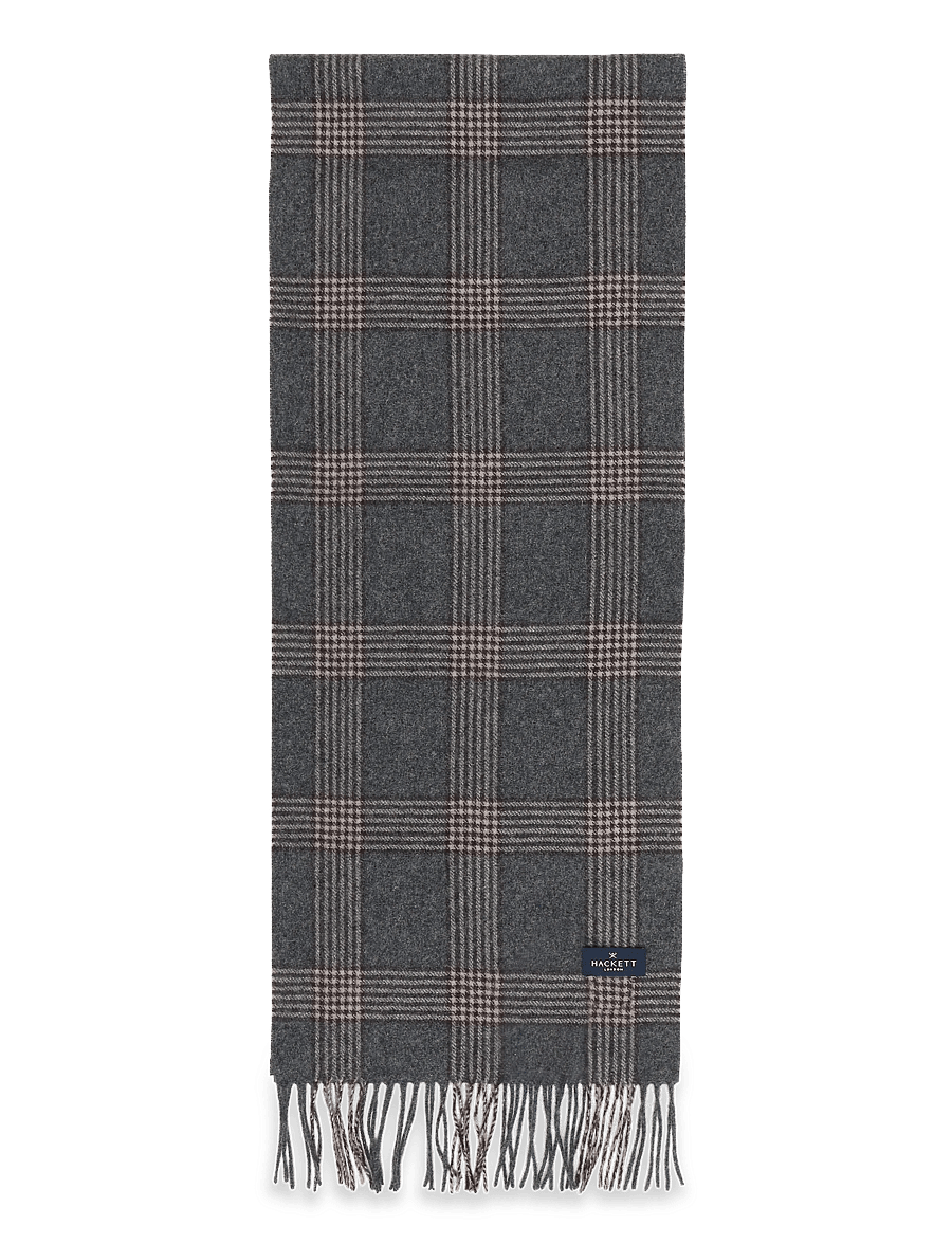 Hackett London - PLAID LOGO SCARF - winter scarves - college grey - 1