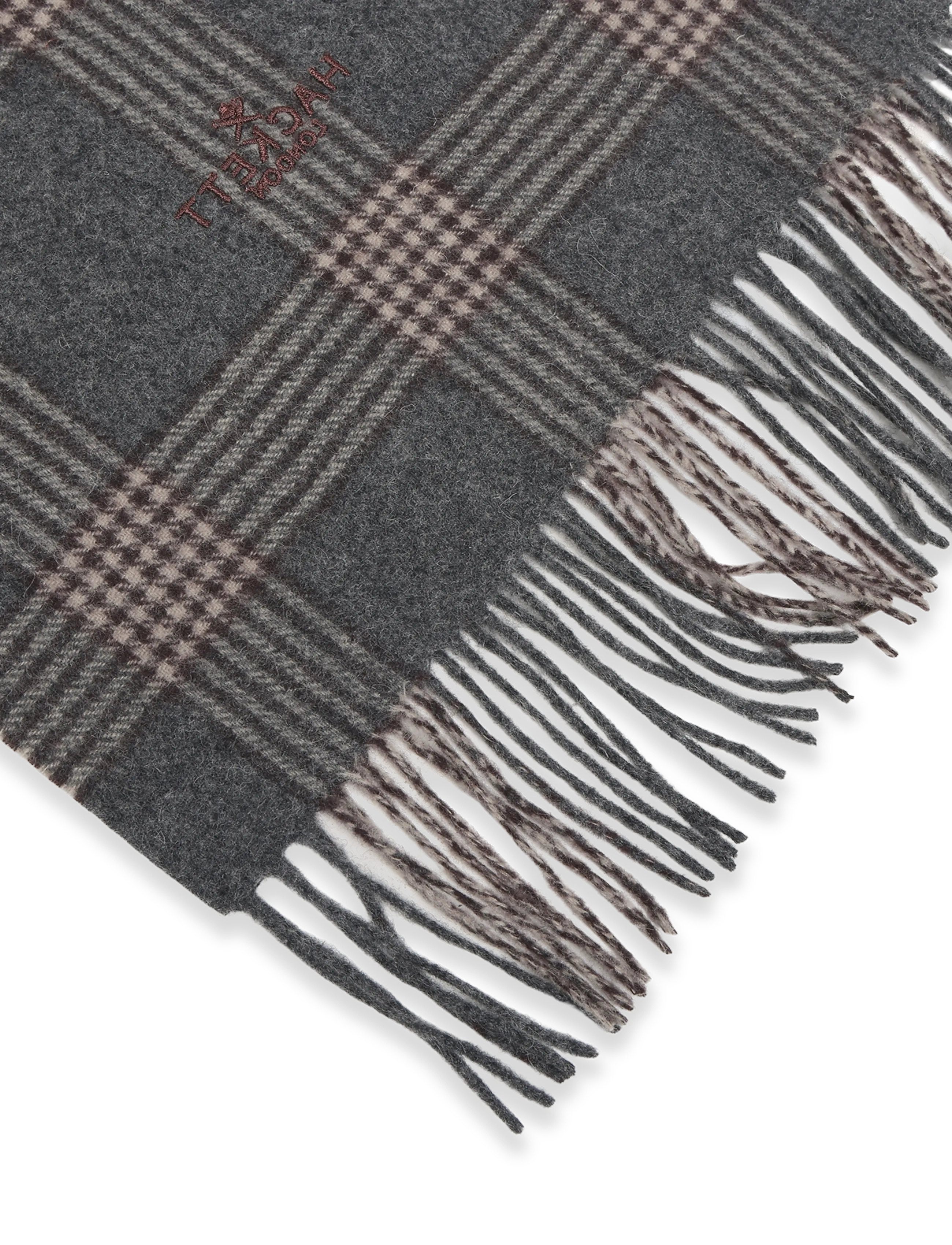 Hackett London - PLAID LOGO SCARF - winter scarves - college grey - 2