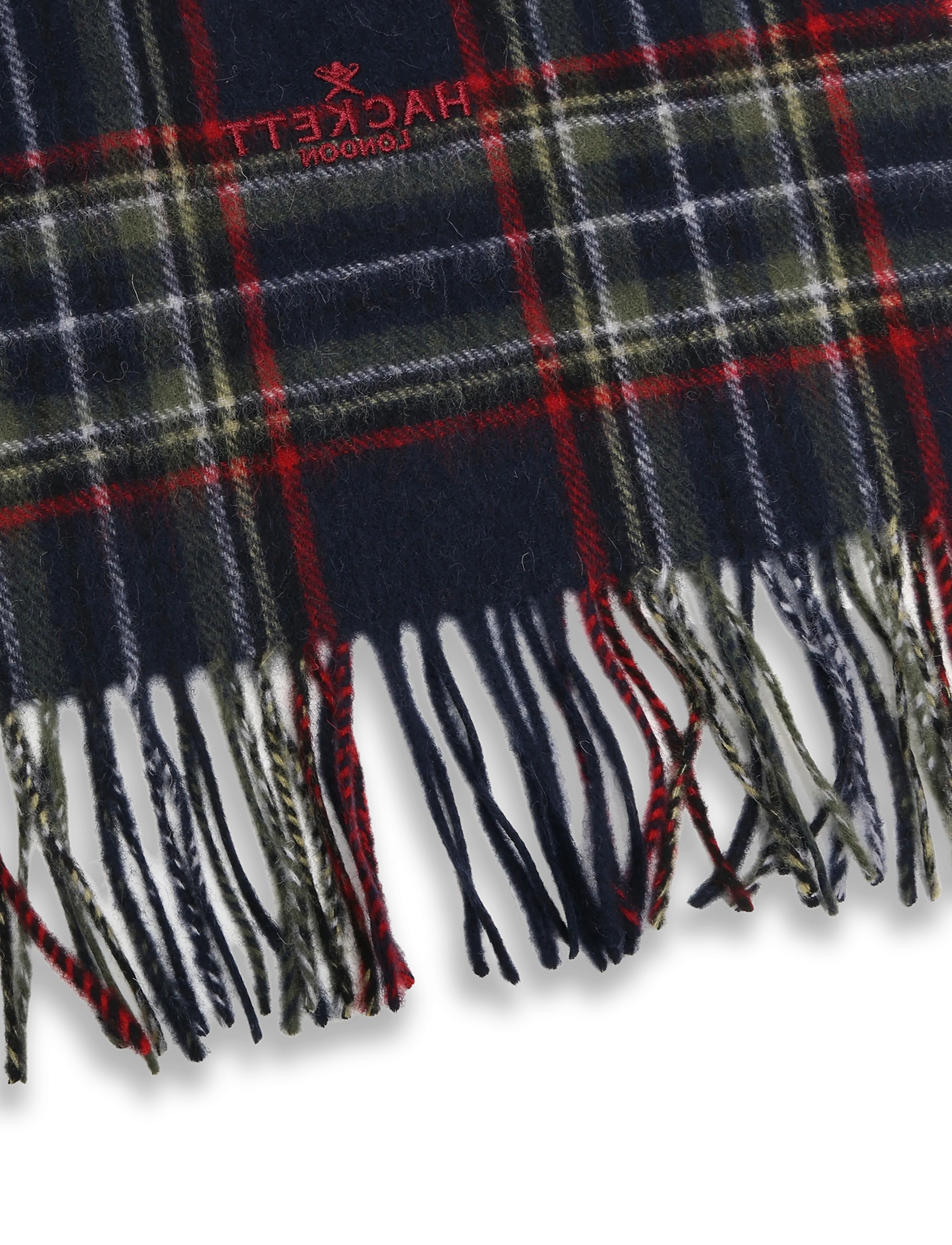 Hackett London - PLAID LOGO SCARF - hunter green - 2