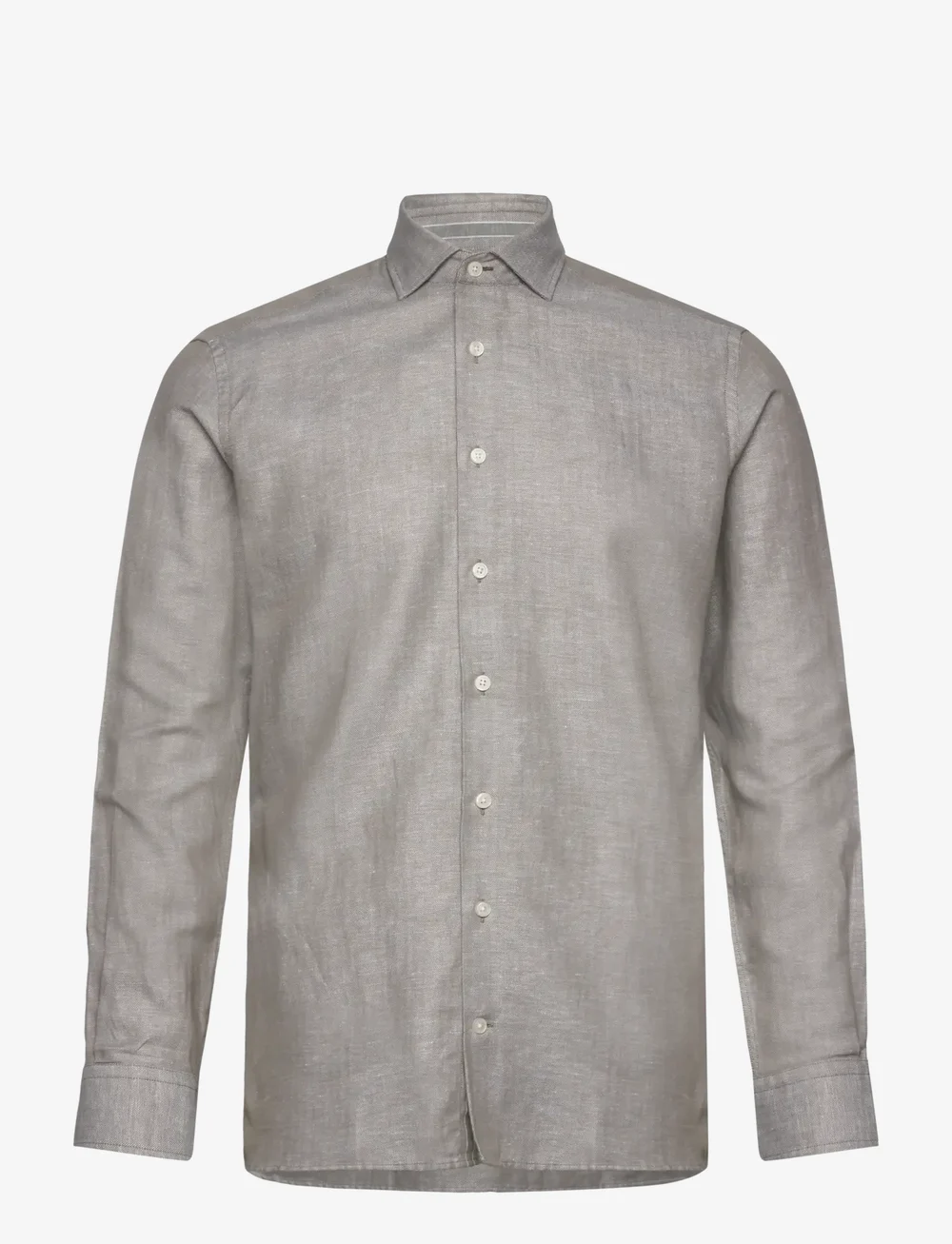 Hackett London - COT LIN HBONE ENG STR - hørskjorter - safari green - 0