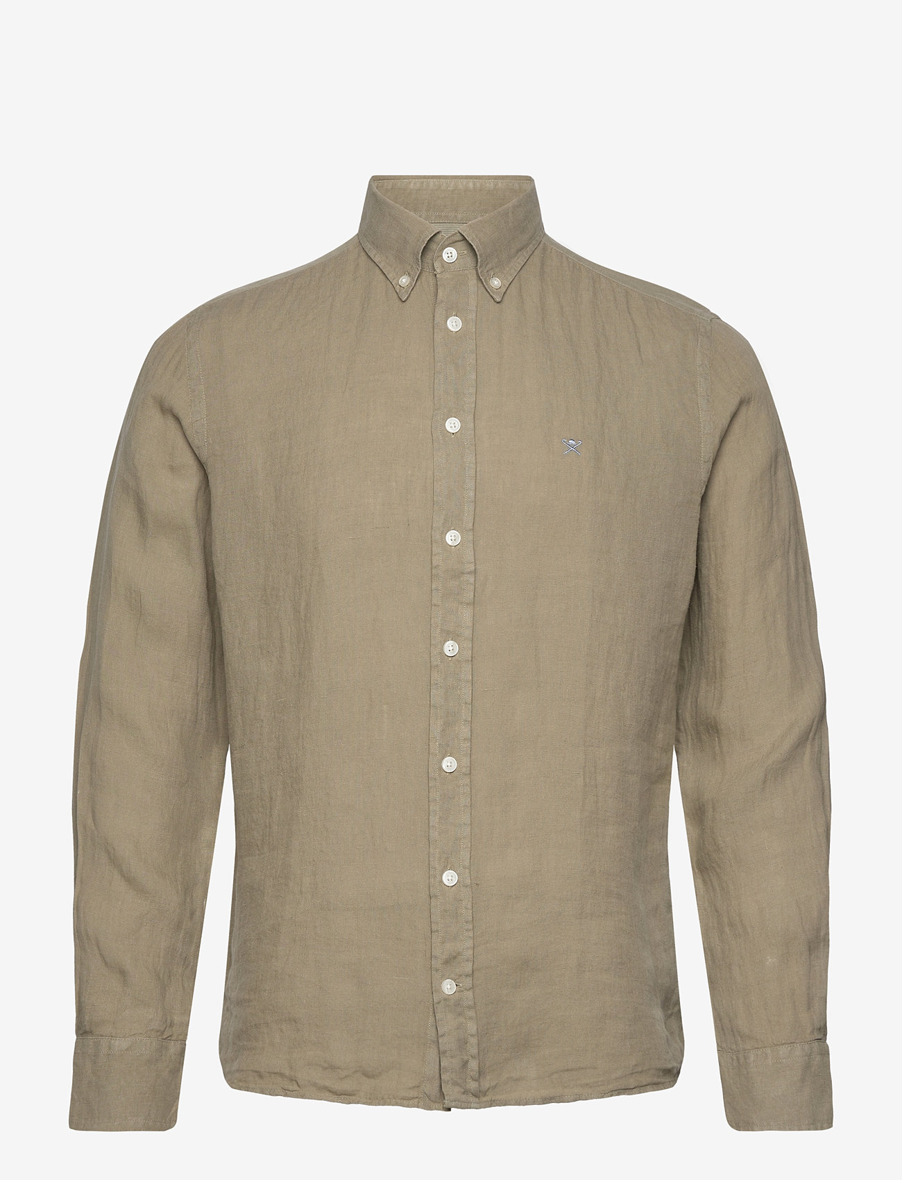 Hackett London - ESS GMD LINEN BRPT - leinenhemden - light khaki green - 0