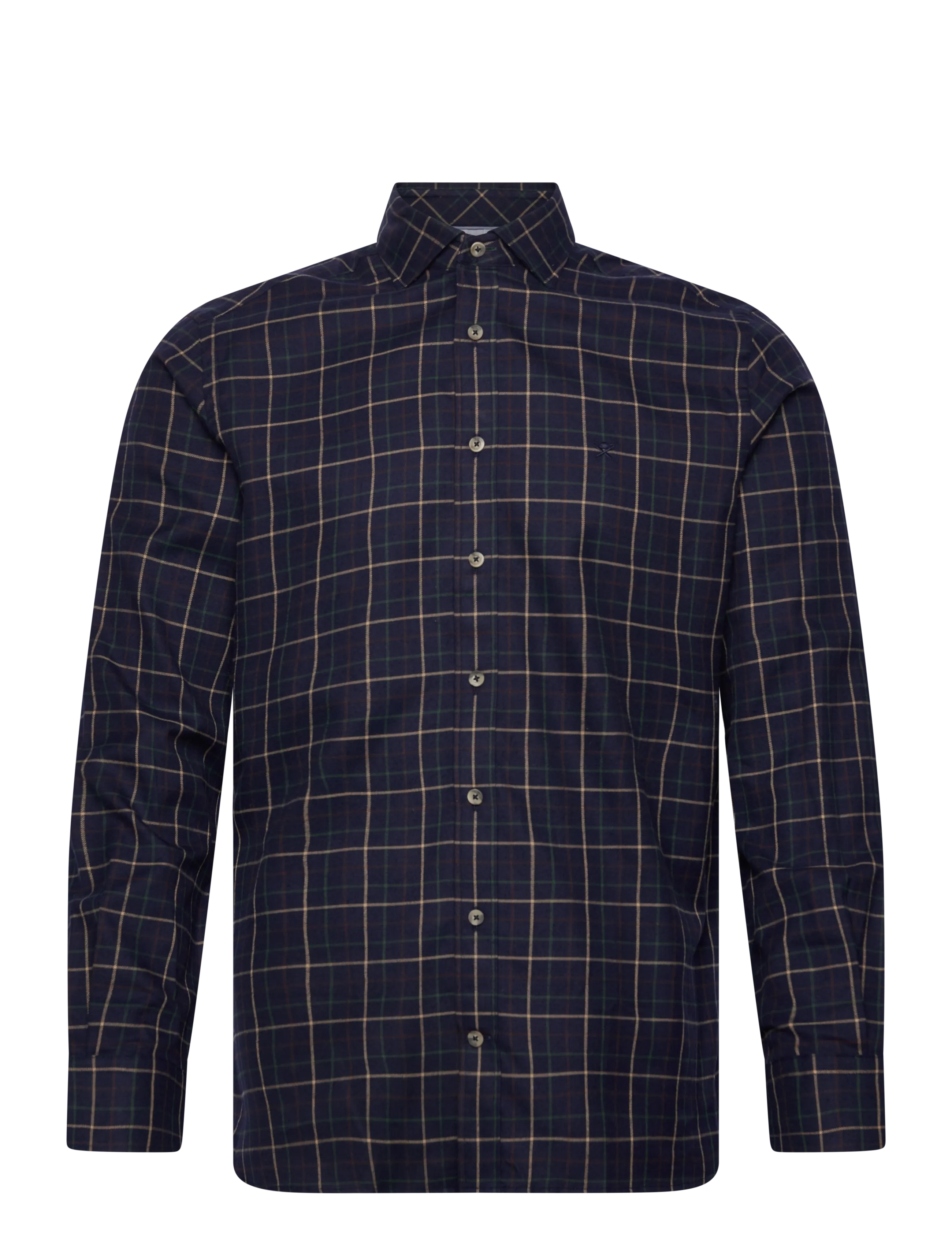 Hackett London Navy Flan Tattersall, M, Shirts, Mehrfarbig/gemustert - Checkered Shirt, Männerswear