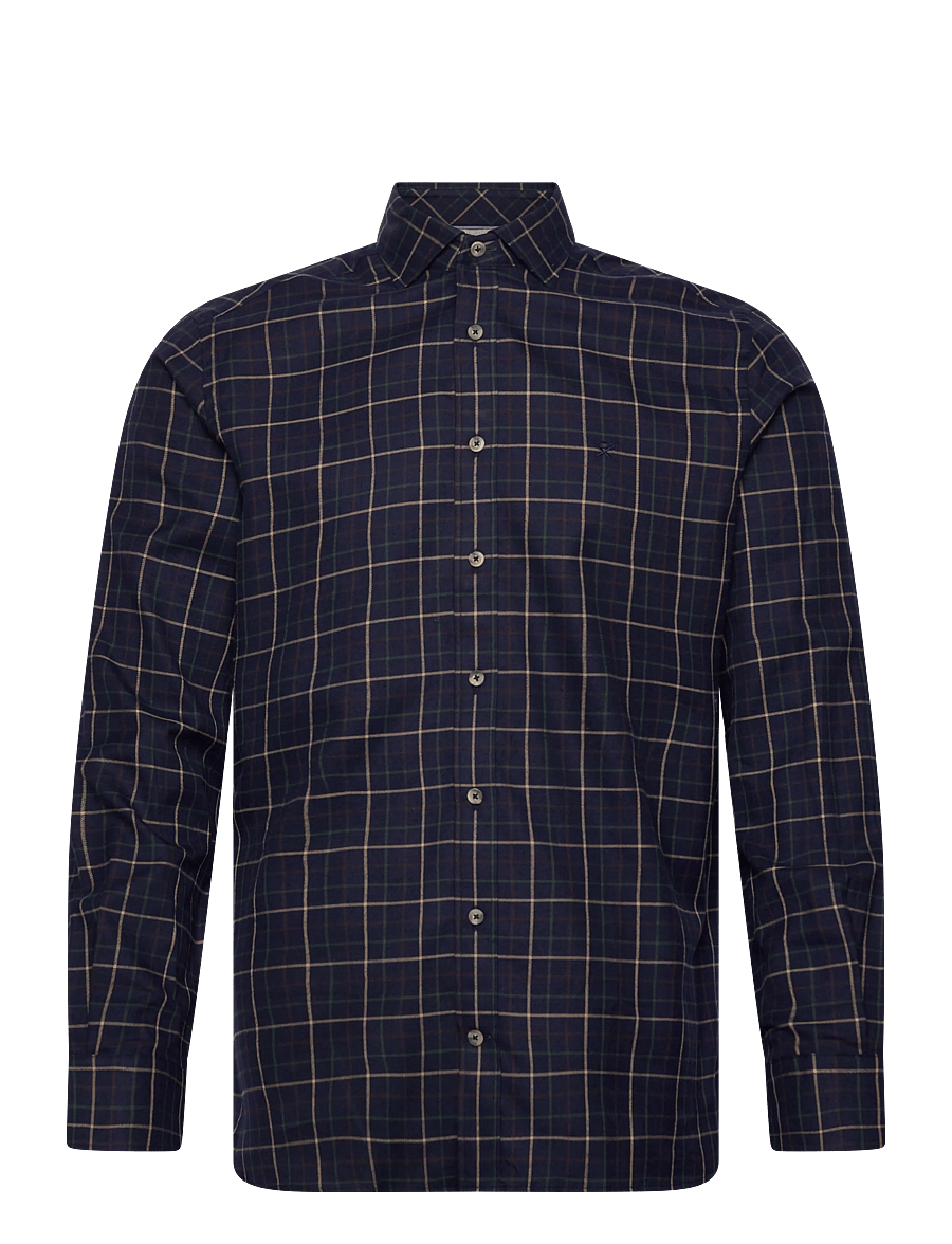 Hackett London - NAVY FLAN TATTERSALL - flanell-hemden - navy - 0