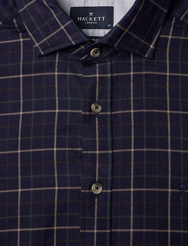 Hackett London - NAVY FLAN TATTERSALL - basic skjortor - navy - 2