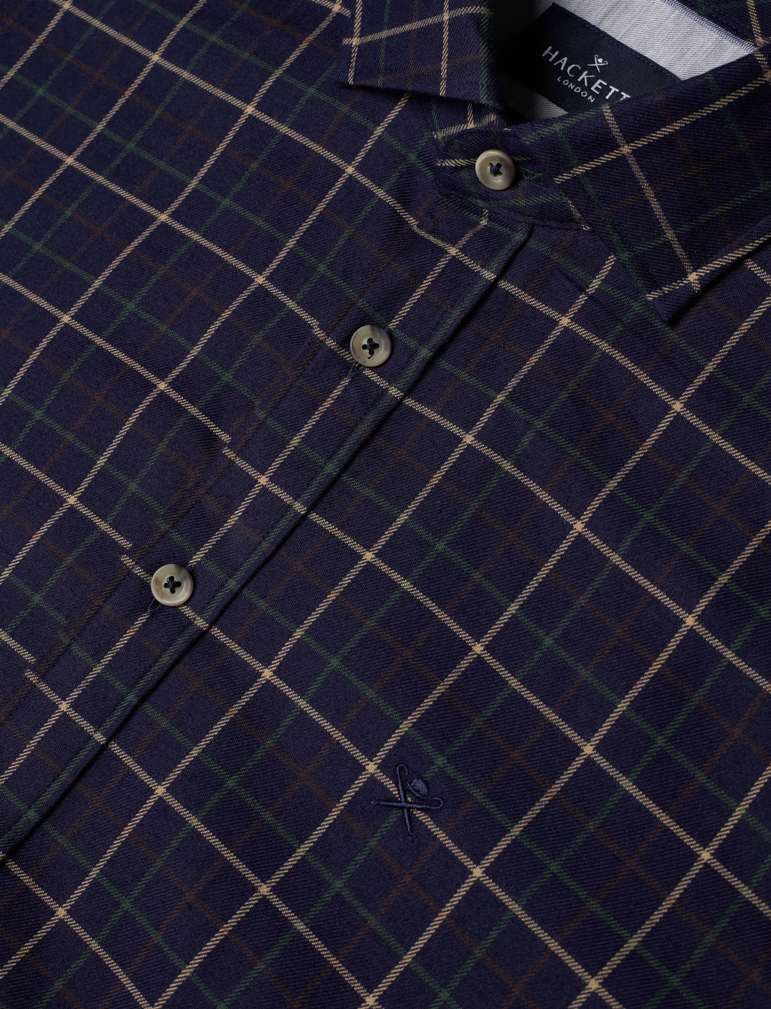 Hackett London - NAVY FLAN TATTERSALL - koszule flanelowe - navy - 3