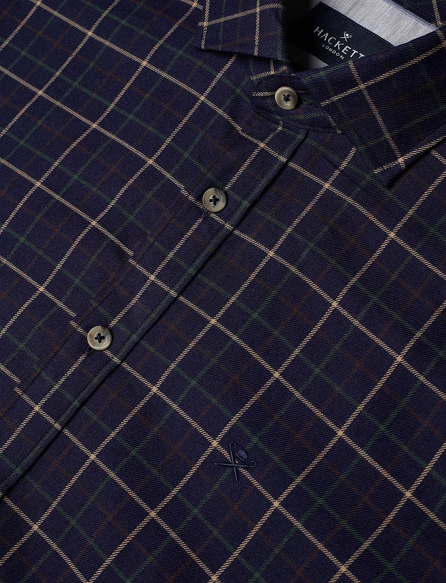 Hackett London - NAVY FLAN TATTERSALL - flanell-hemden - navy - 3