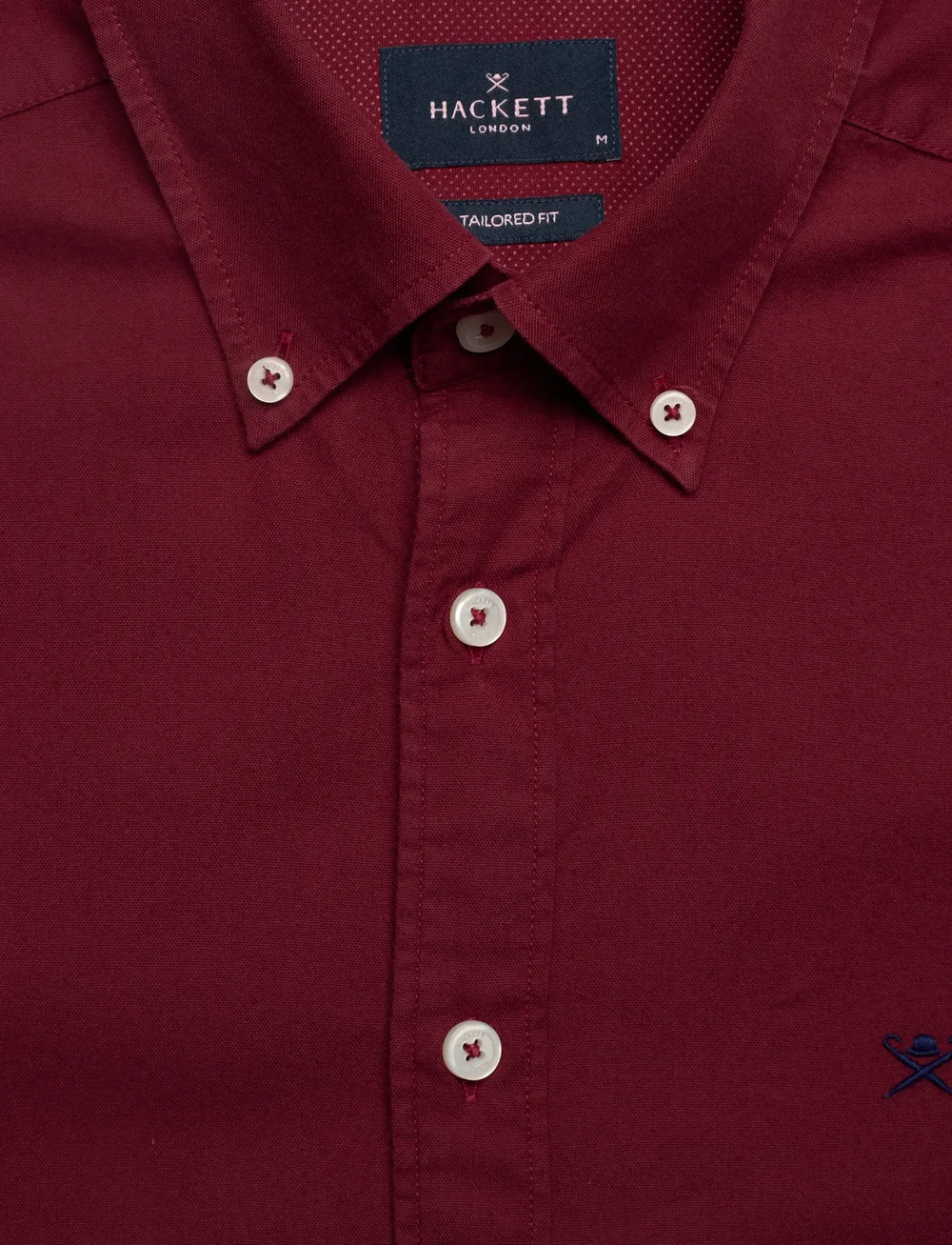 Hackett London - ESS GMT DYED OXFORD - peruskauluspaidat - burgundy red - 2