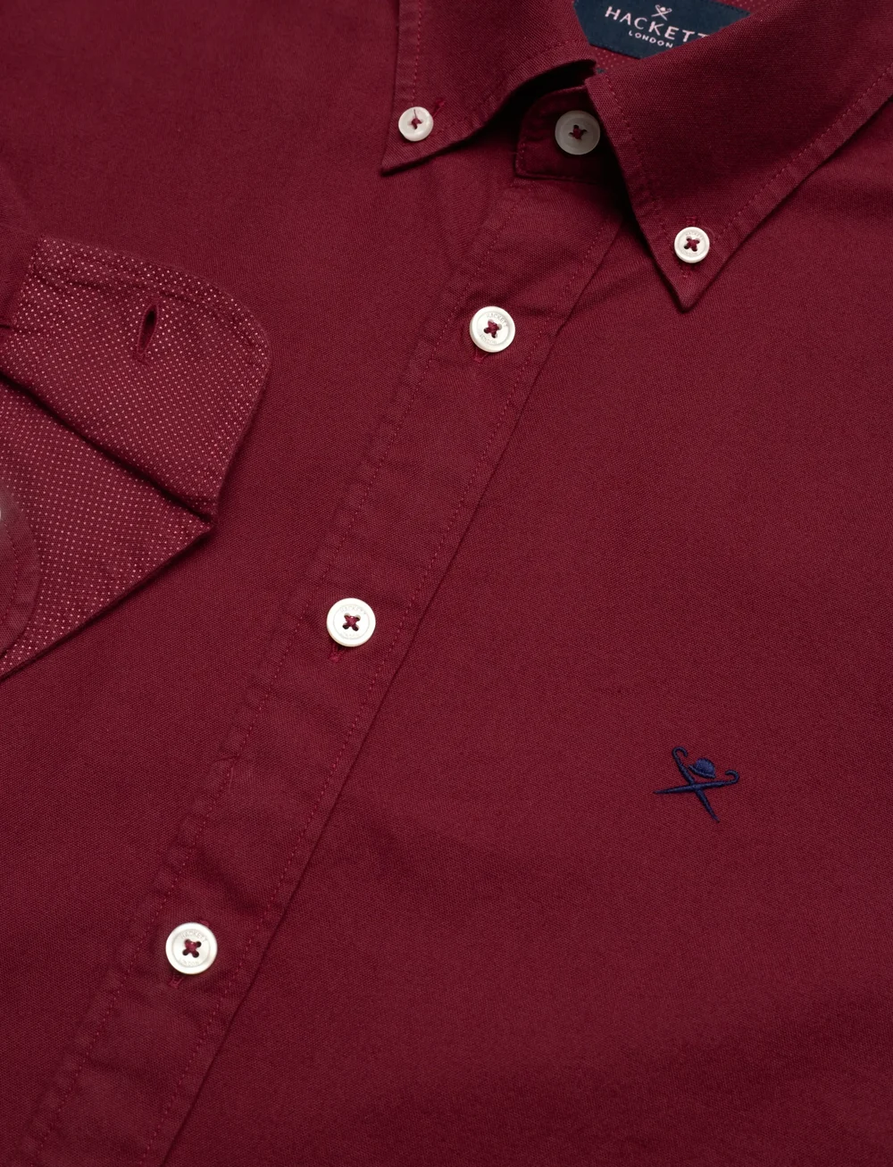 Hackett London - ESS GMT DYED OXFORD - peruskauluspaidat - burgundy red - 3