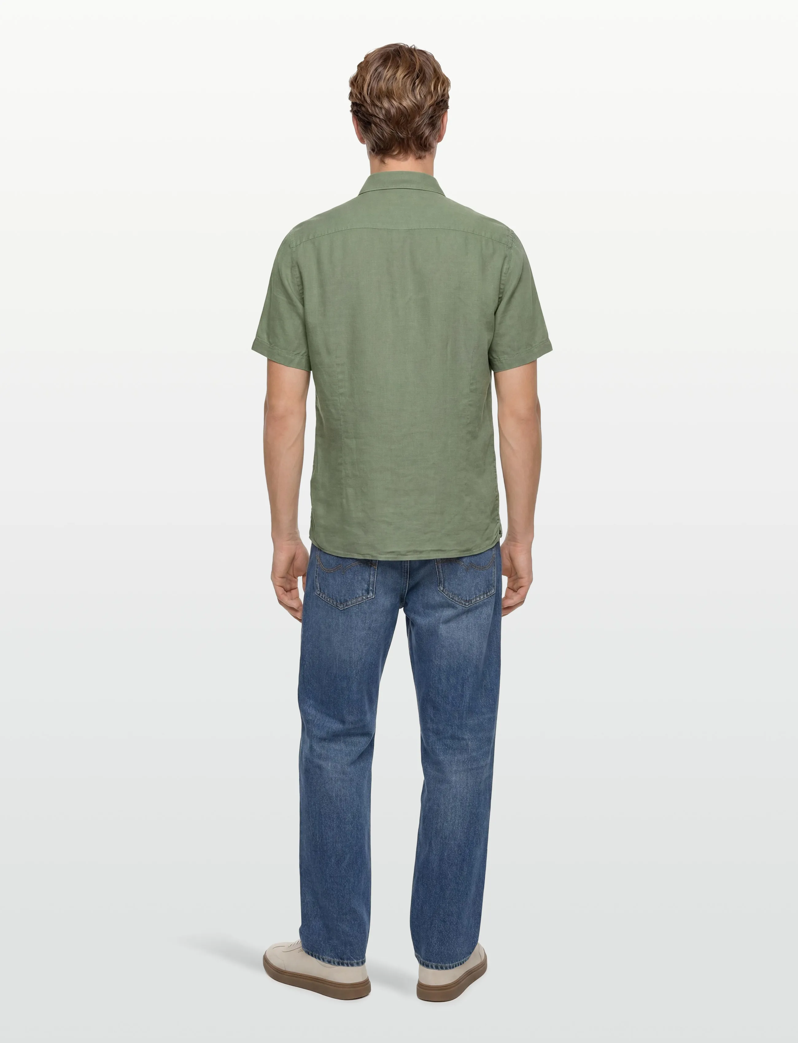 Hackett London - GMD LINEN SS - kortärmade skjortor - sage green - 4