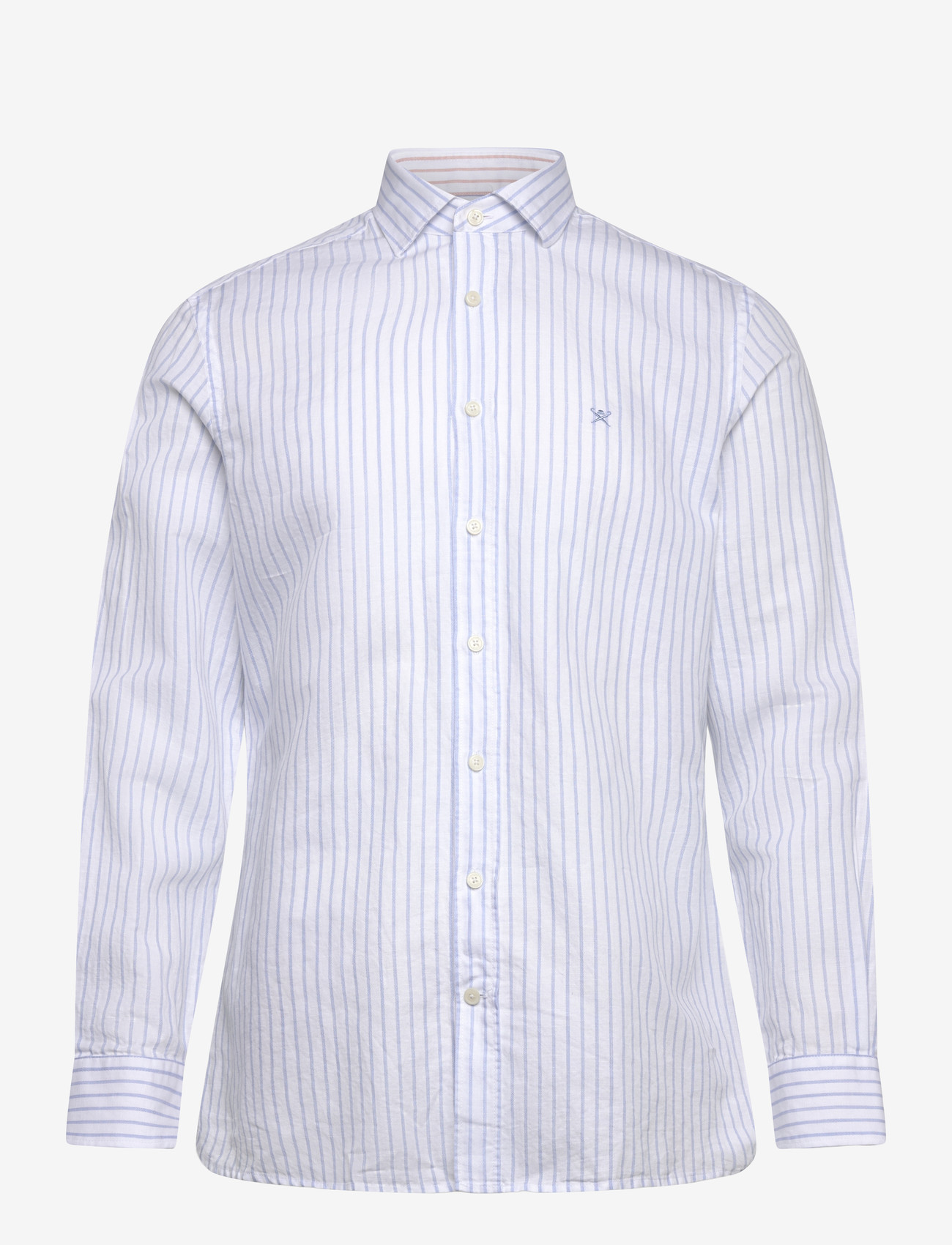 Hackett London - COT LIN SUMMER STRIPE - hørskjorter - light blue - 0
