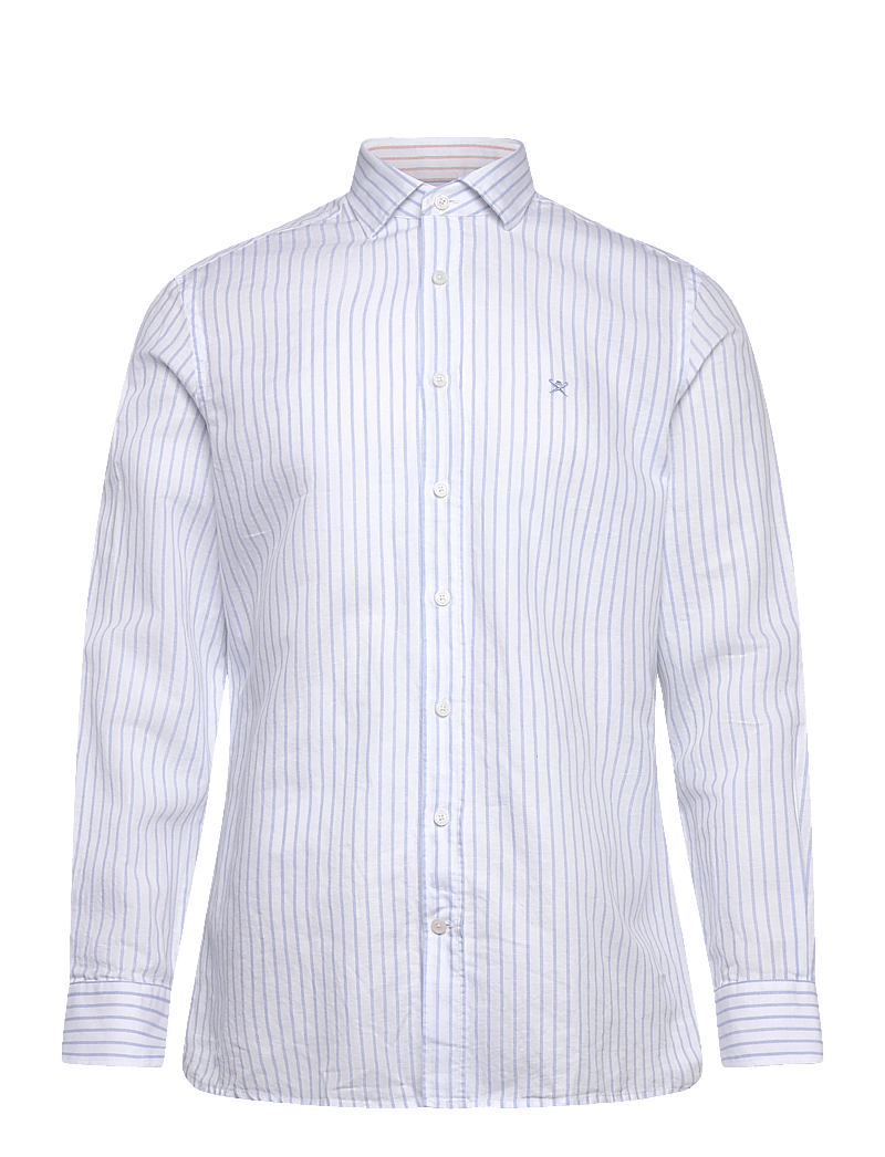 Hackett London - COT LIN SUMMER STRIPE - basic skjortor - light blue - 0