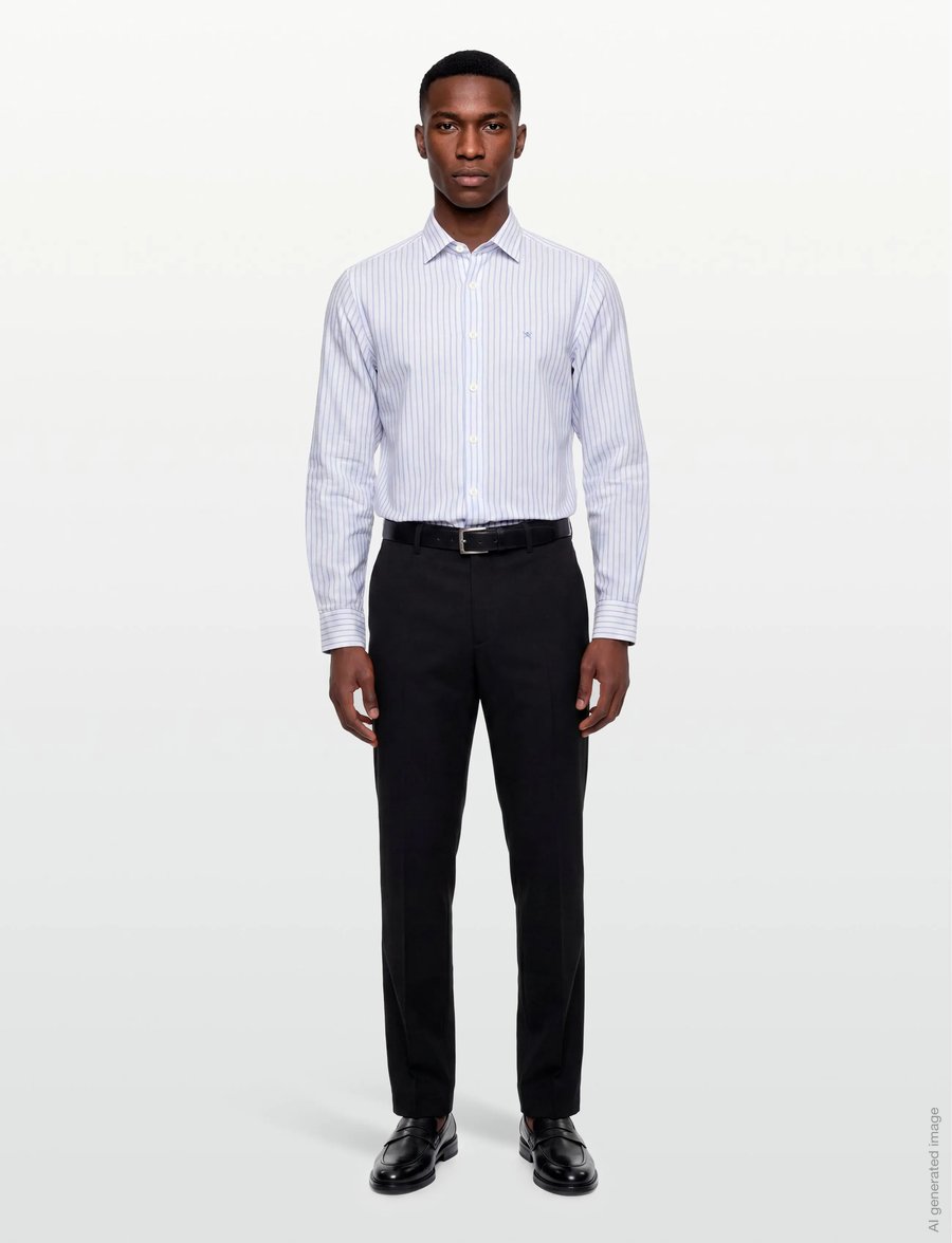 Hackett London - COT LIN SUMMER STRIPE - basic-hemden - light blue - 0