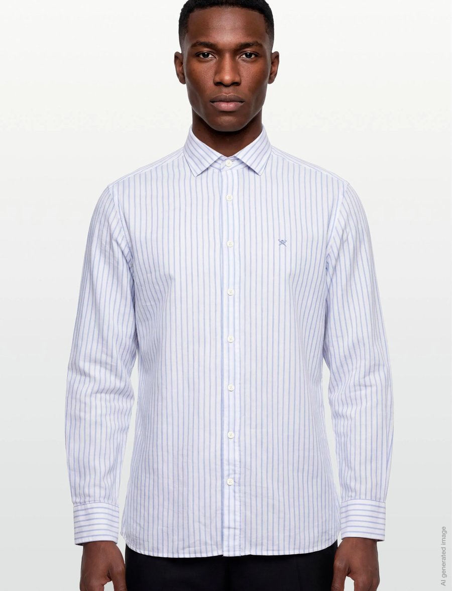 Hackett London - COT LIN SUMMER STRIPE - basic-hemden - light blue - 3