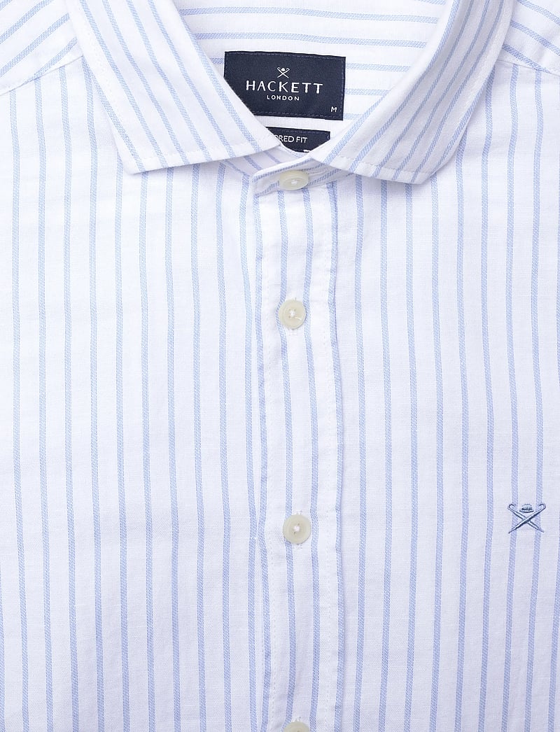 Hackett London - COT LIN SUMMER STRIPE - basic skjortor - light blue - 2