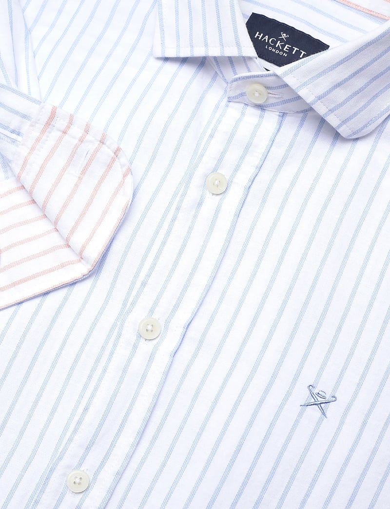 Hackett London - COT LIN SUMMER STRIPE - basic skjortor - light blue - 3