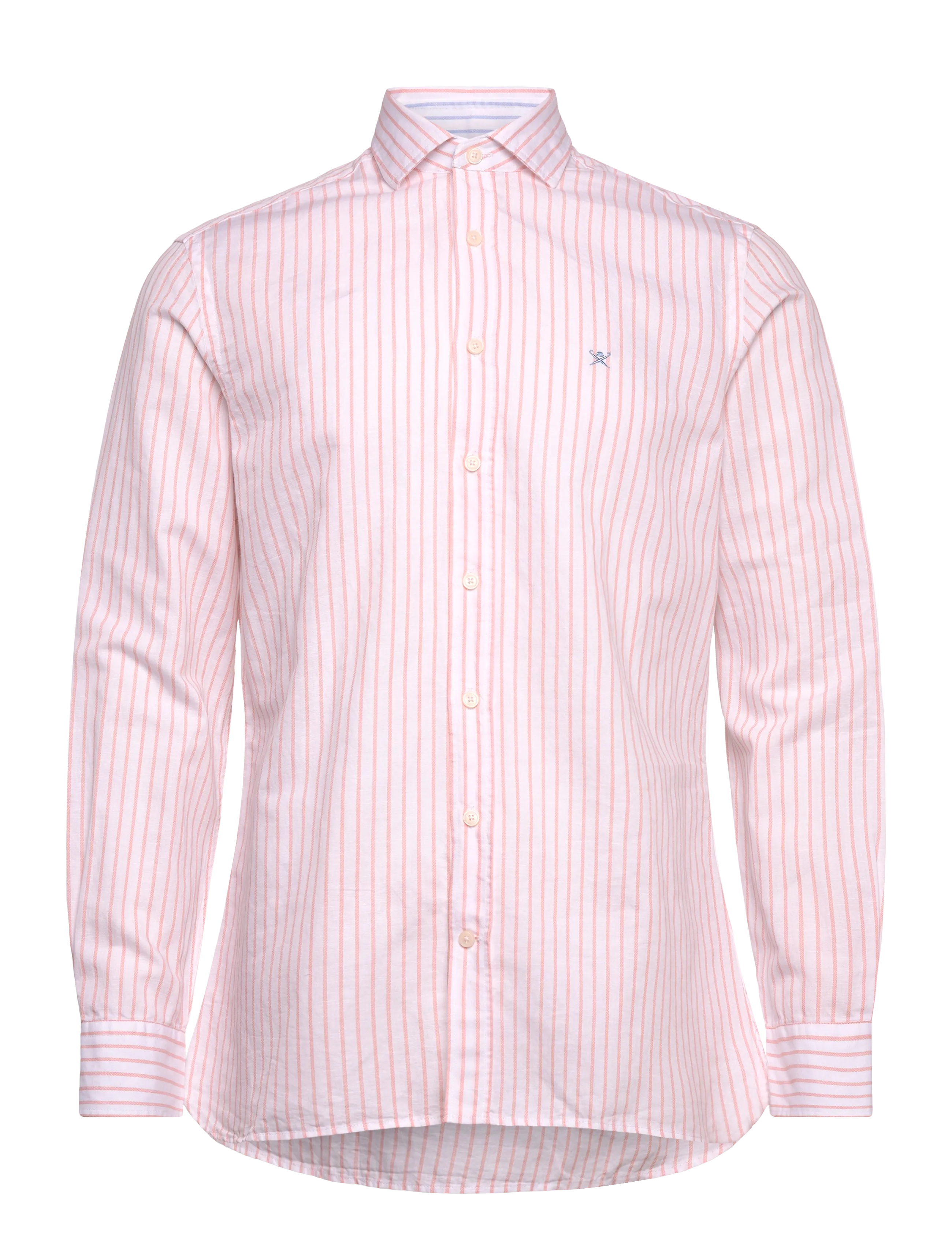 Hackett London COT LIN SUMMER STRIPE - Kläder - PEACH ORANGE / coral