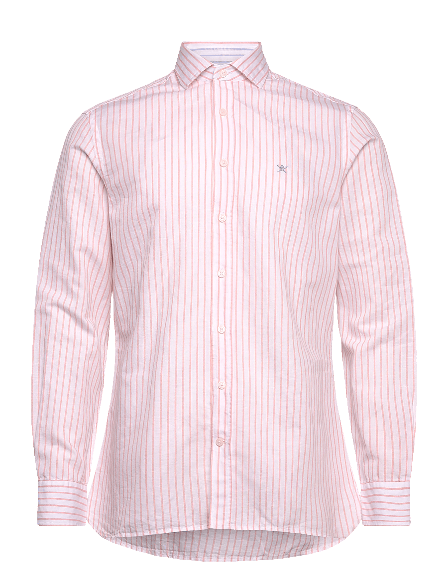 Hackett London - COT LIN SUMMER STRIPE - basic skjorter - peach orange - 0
