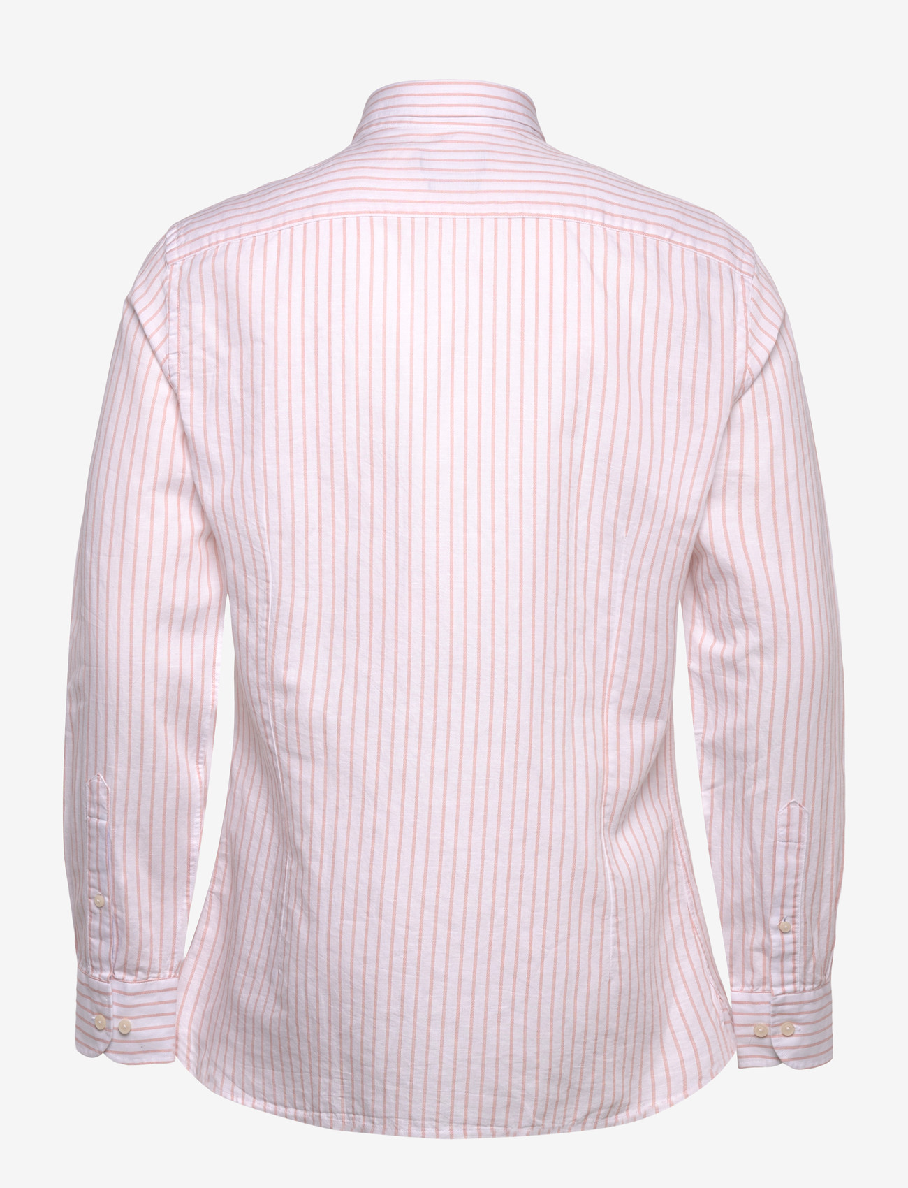 Hackett London - COT LIN SUMMER STRIPE - hørskjorter - peach orange - 1