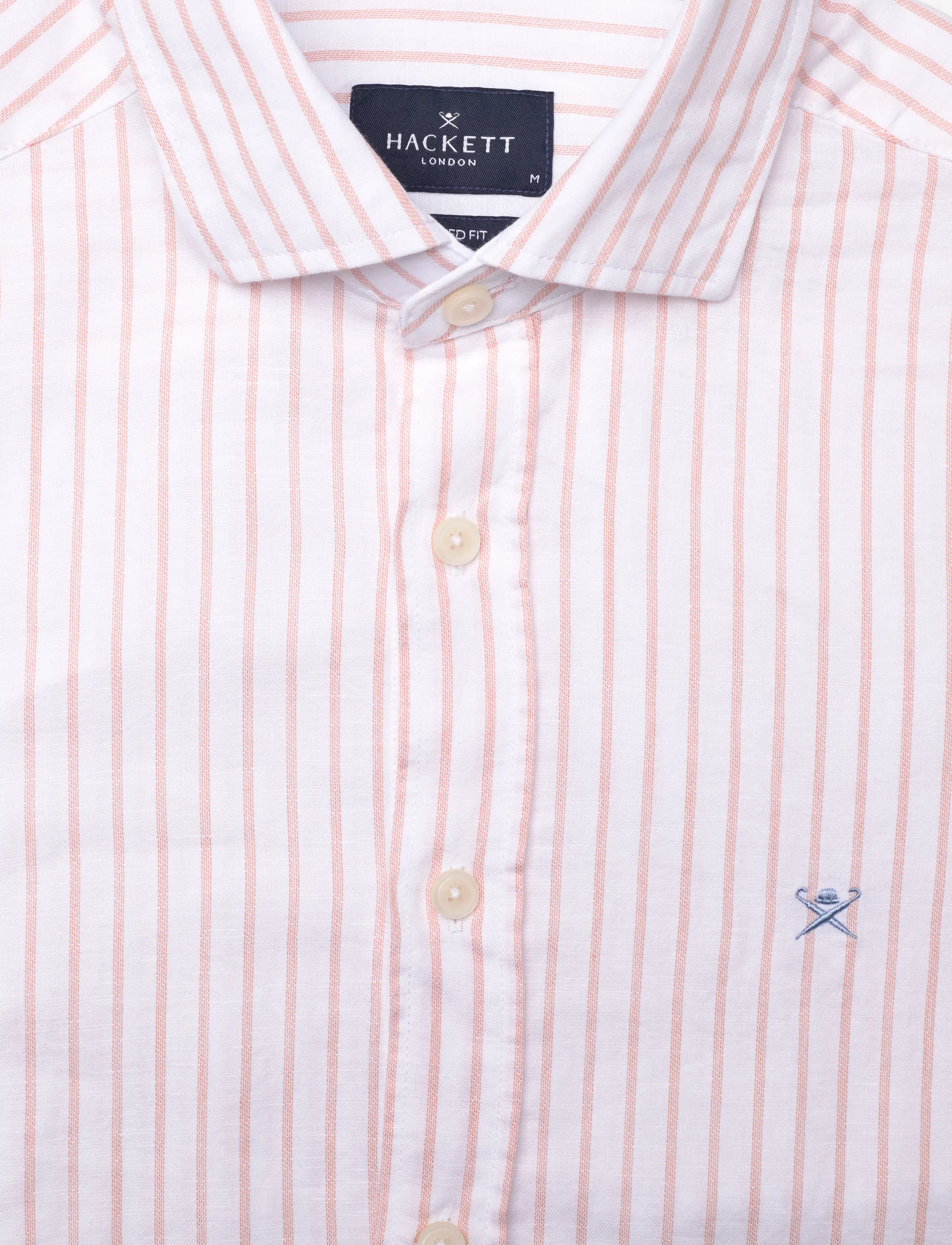 Hackett London - COT LIN SUMMER STRIPE - basic skjorter - peach orange - 2