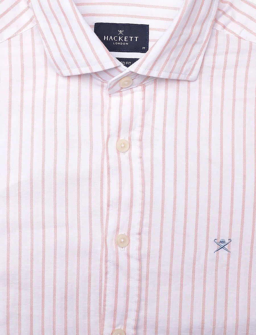Hackett London - COT LIN SUMMER STRIPE - basic skjorter - peach orange - 2
