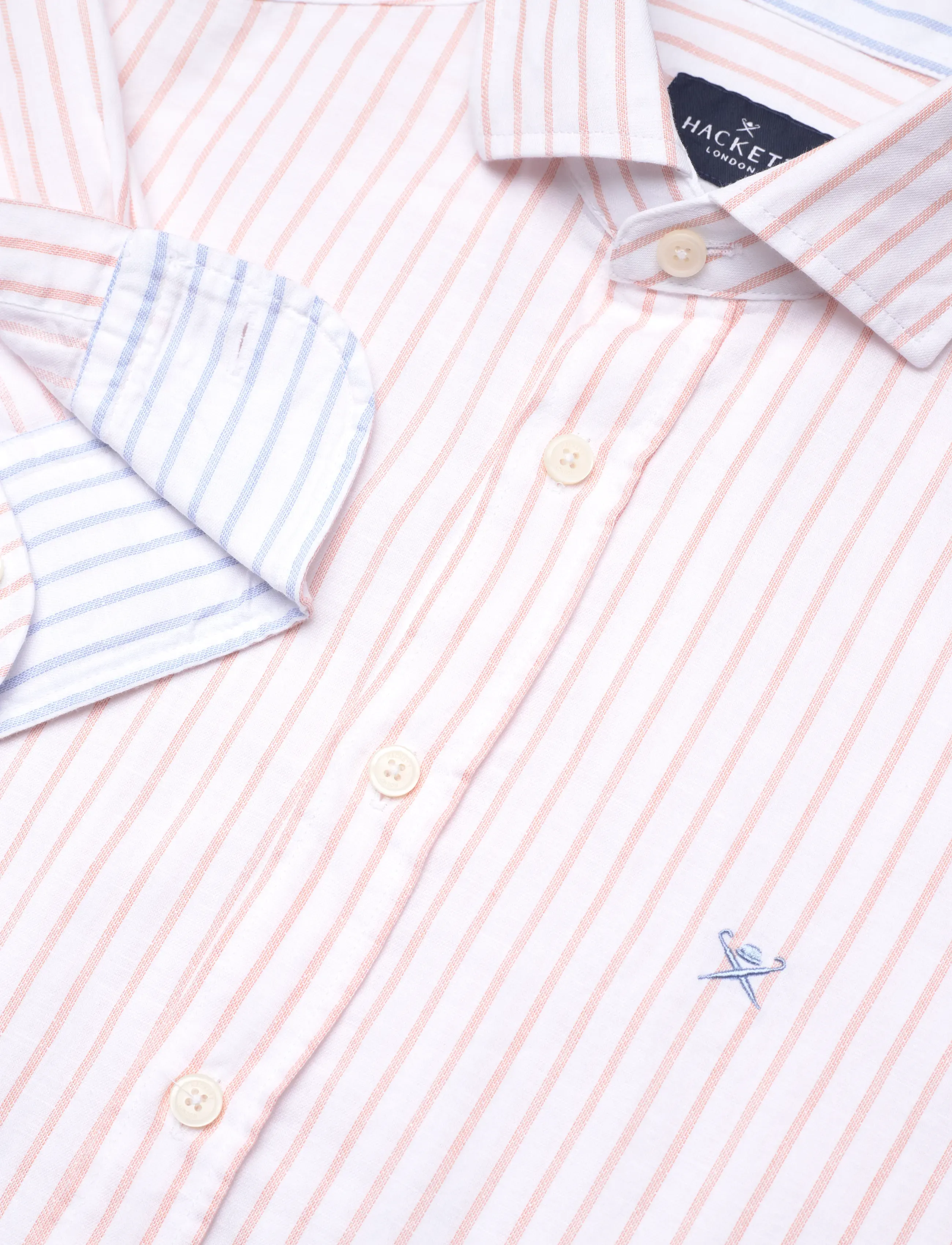 Hackett London - COT LIN SUMMER STRIPE - basic skjorter - peach orange - 3