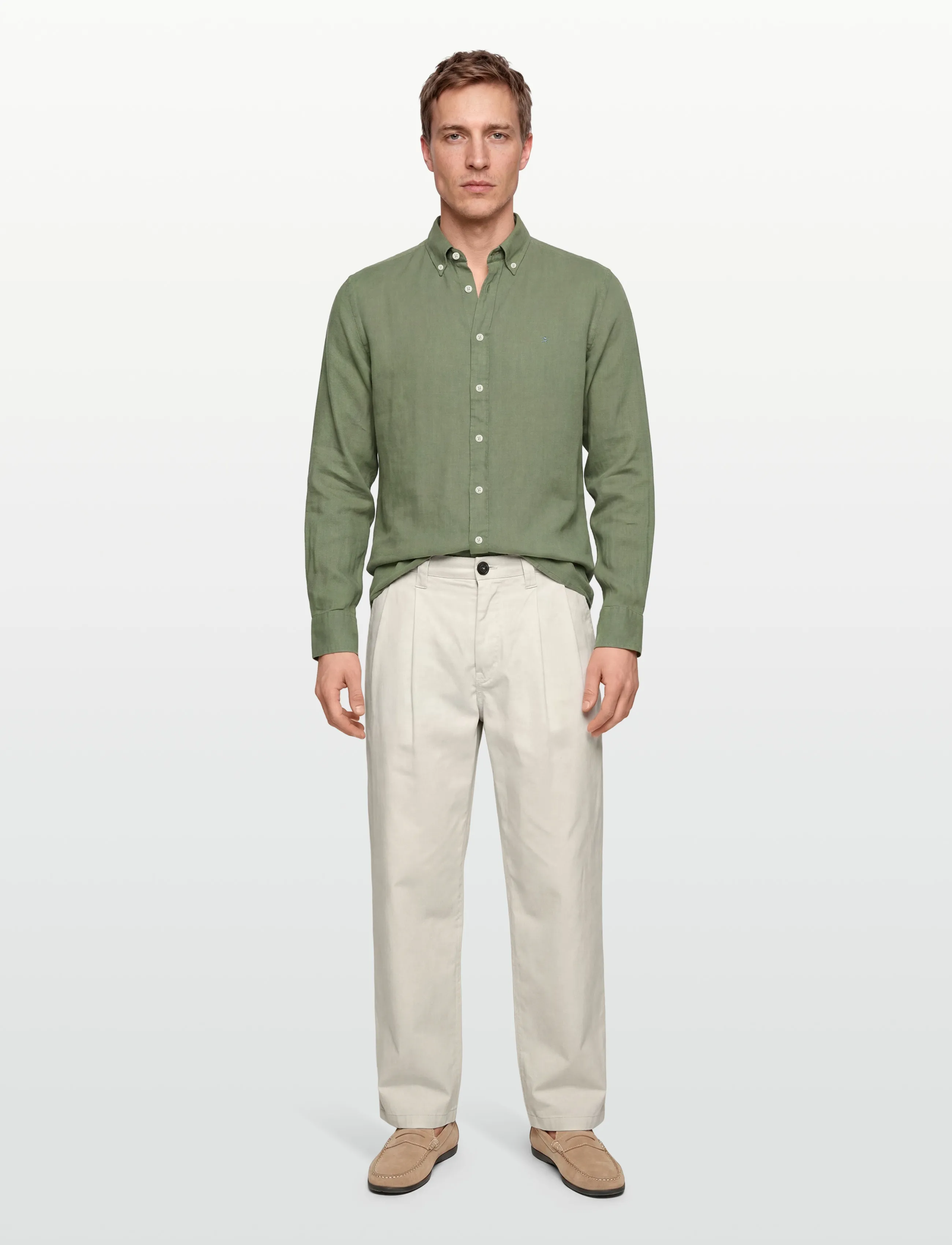 Hackett London Ess Gmd Linen Brpt, XXL, Navy, Skjorter > Afslappet Shirts, Herre