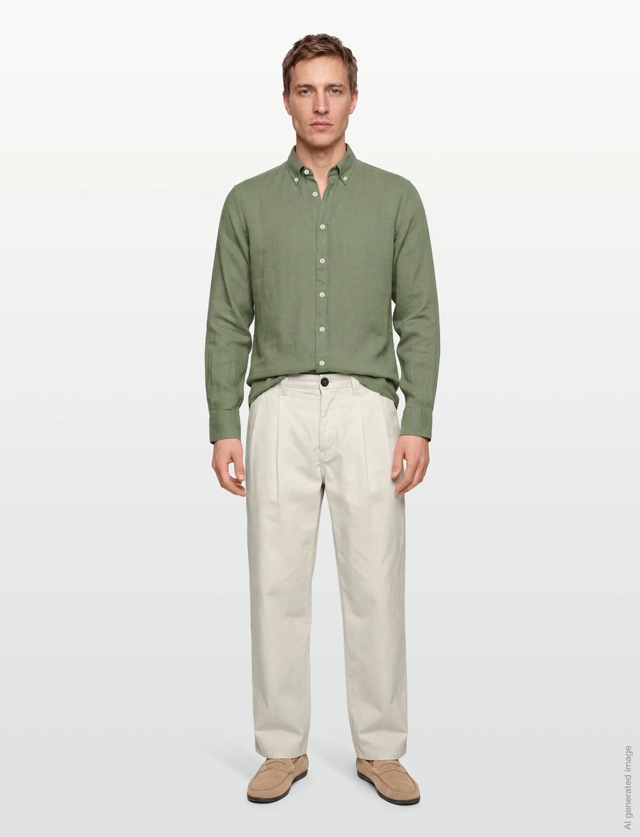 Hackett London - ESS GMD LINEN BRPT - basic-hemden - old navy - 0