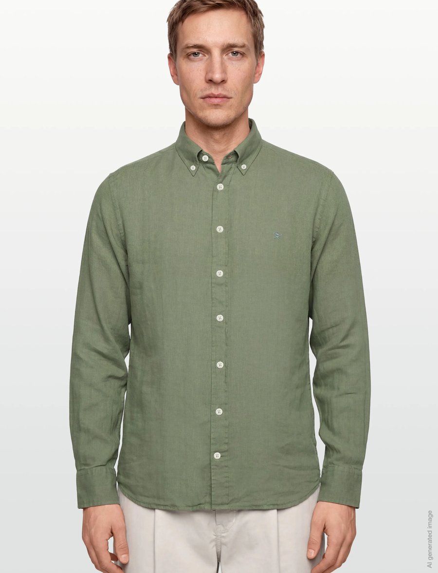 Hackett London - ESS GMD LINEN BRPT - basic-hemden - old navy - 3