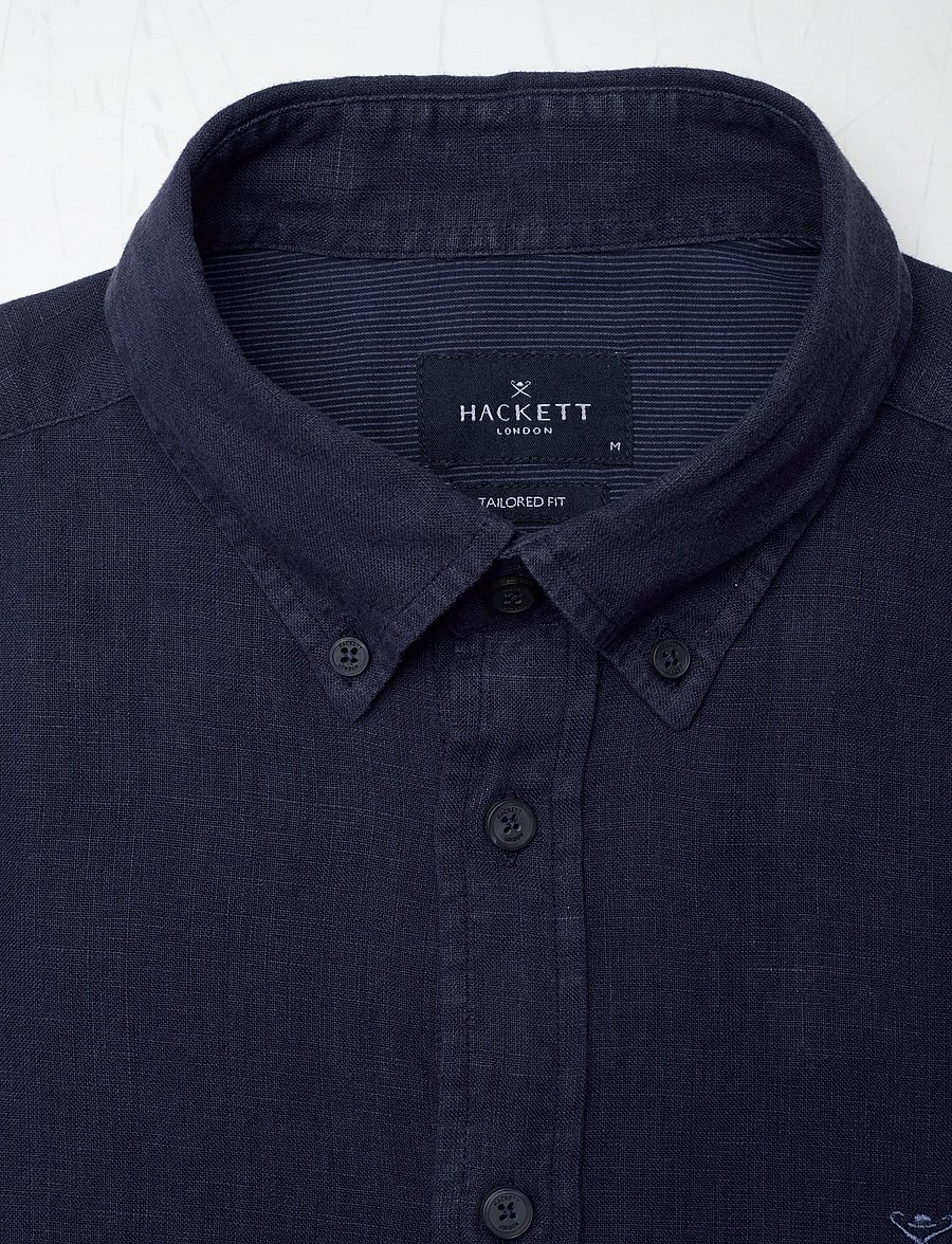 Hackett London - ESS GMD LINEN BRPT - basic-hemden - old navy - 2