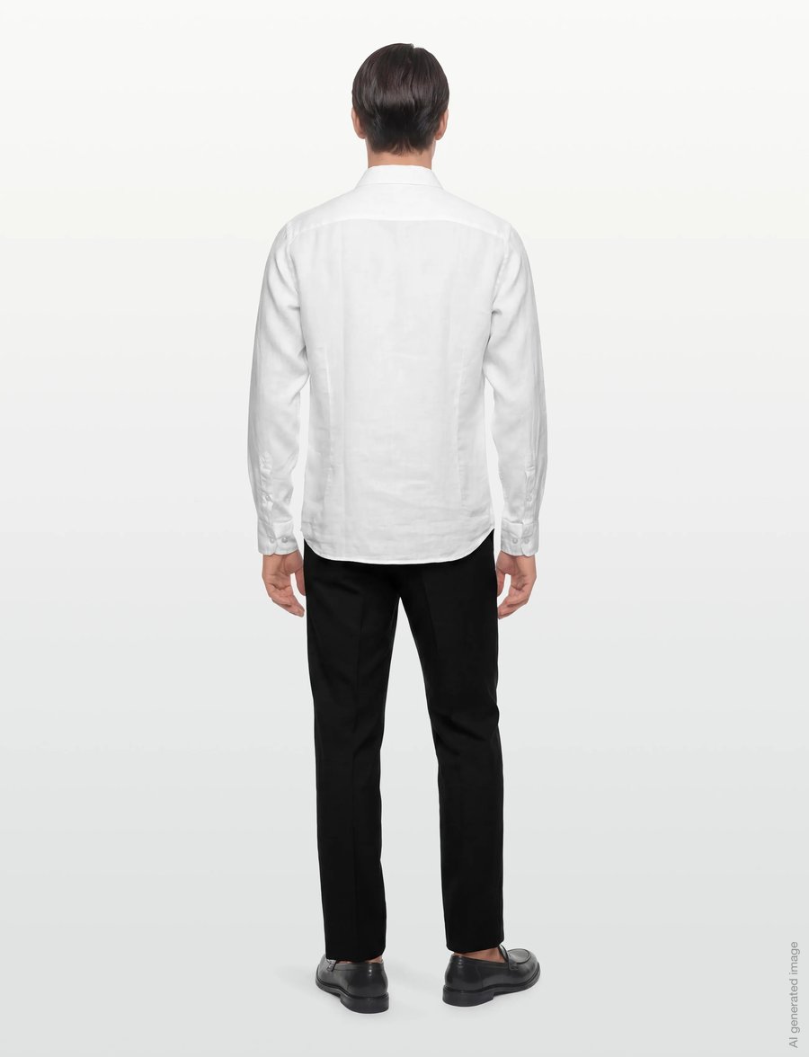 Hackett London - ESS GMD LINEN BRPT - basic-hemden - optic white - 4