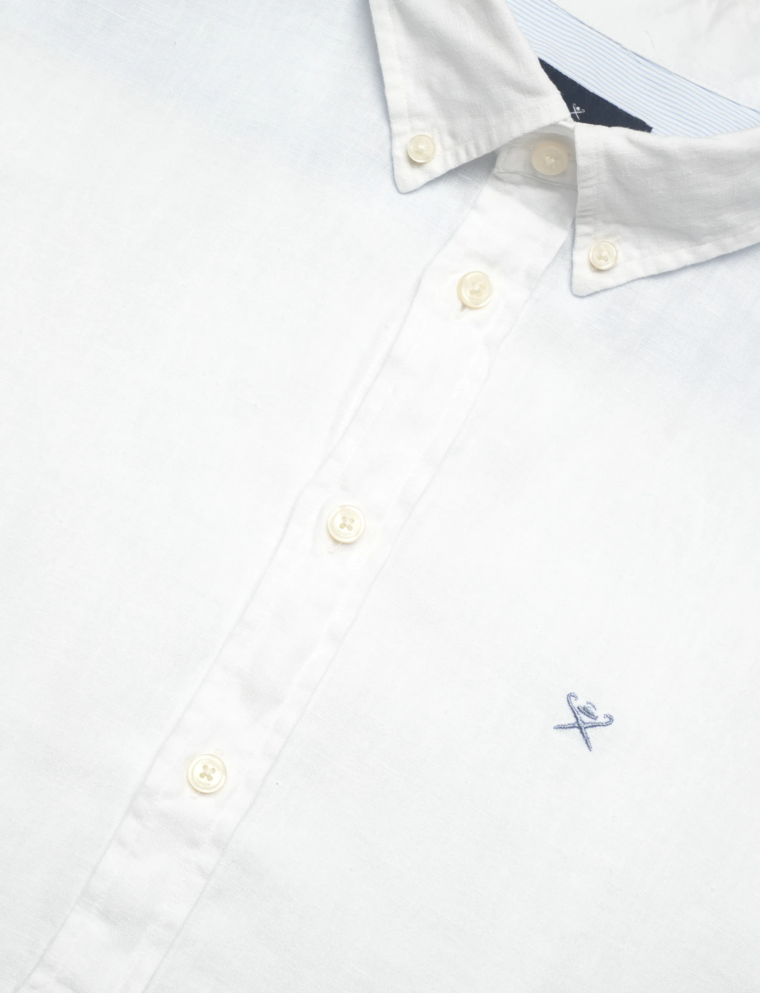 Hackett London - ESS GMD LINEN BRPT - linen shirts - optic white - 3