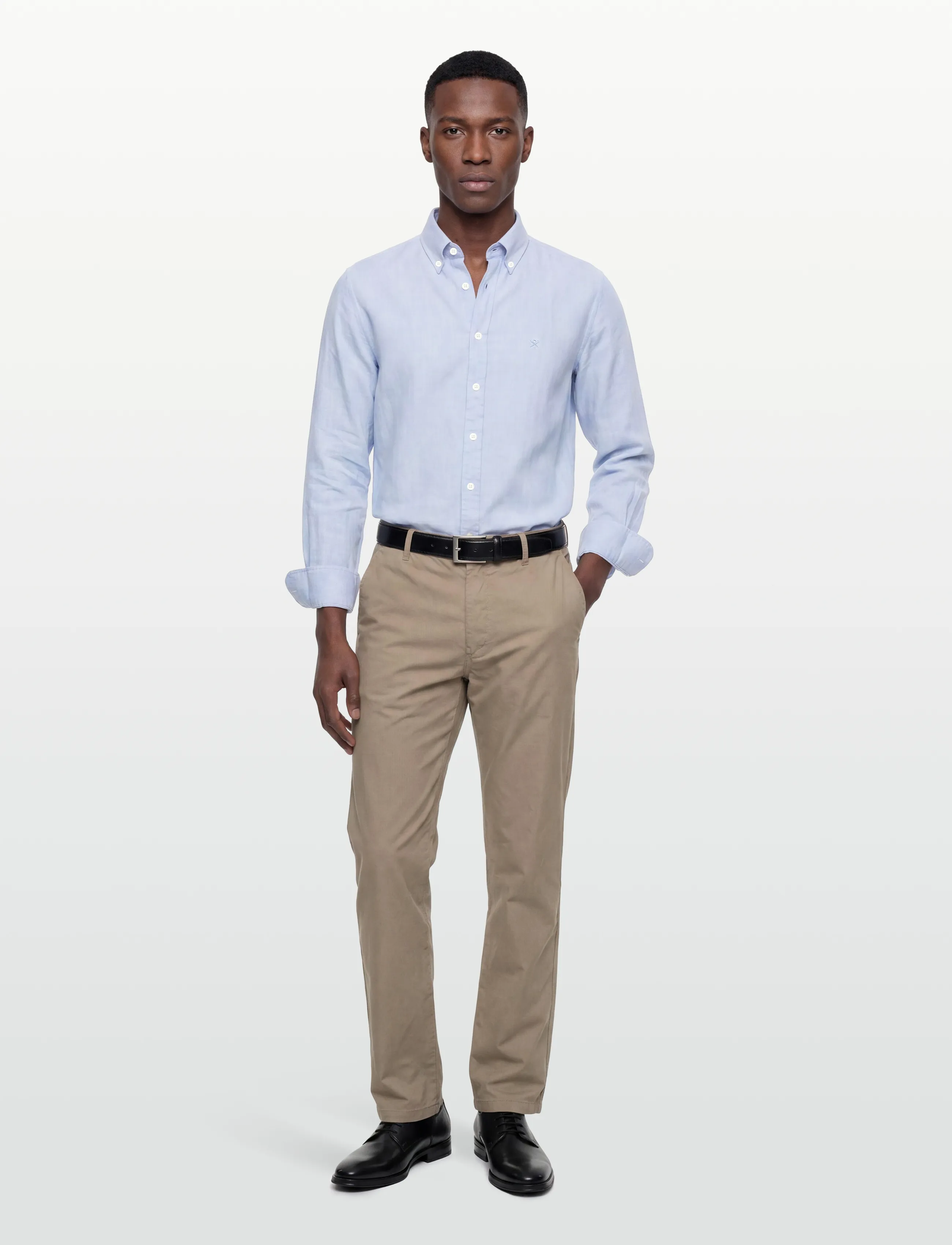 Hackett London ESS GMD LINEN BRPT - Shirts - OXFORD BLUE / blue
