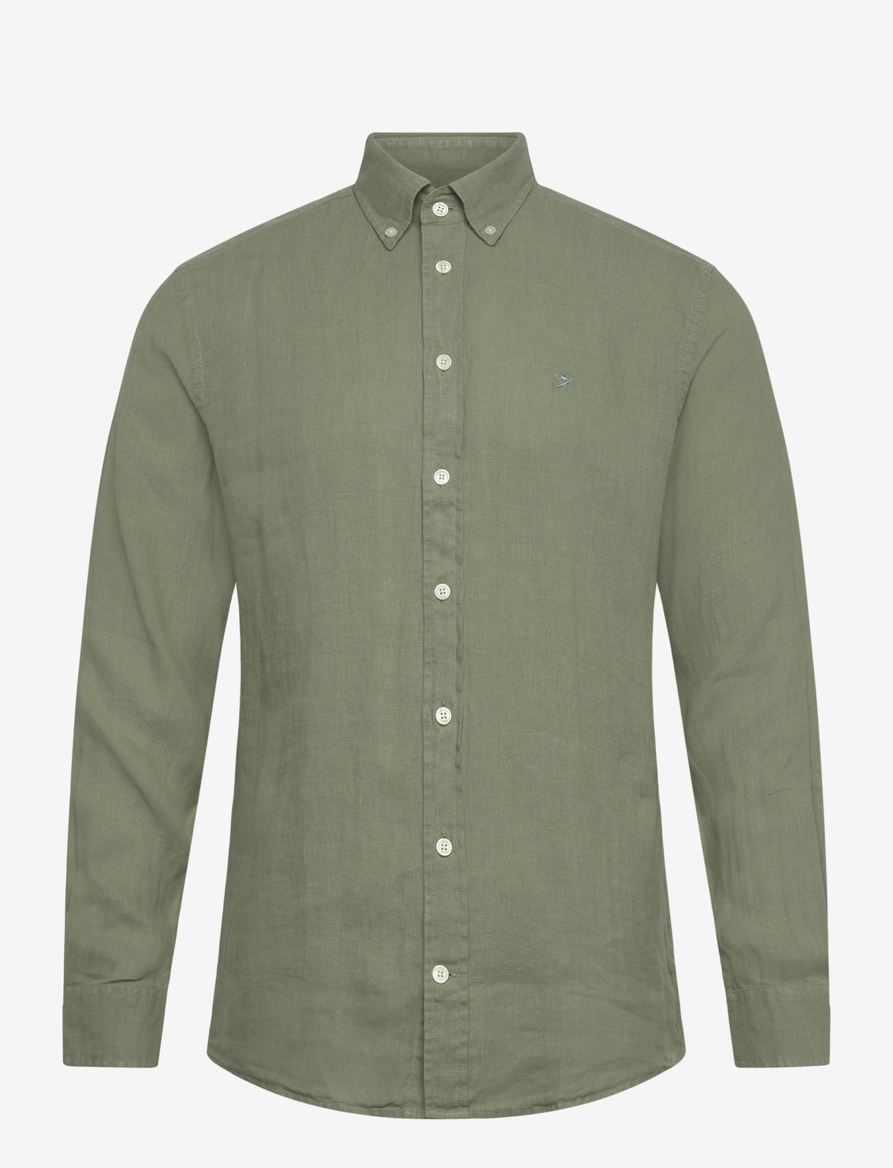 Hackett London - ESS GMD LINEN BRPT - laisvalaikio marškiniai - sage green - 0