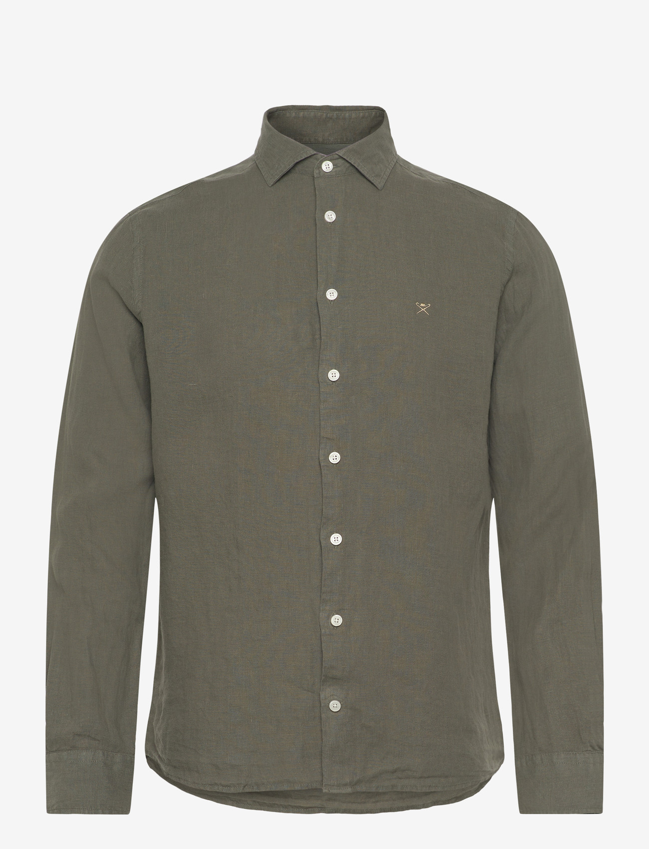 Hackett London - ESS GMD LINEN KENT - linen shirts - army green - 1