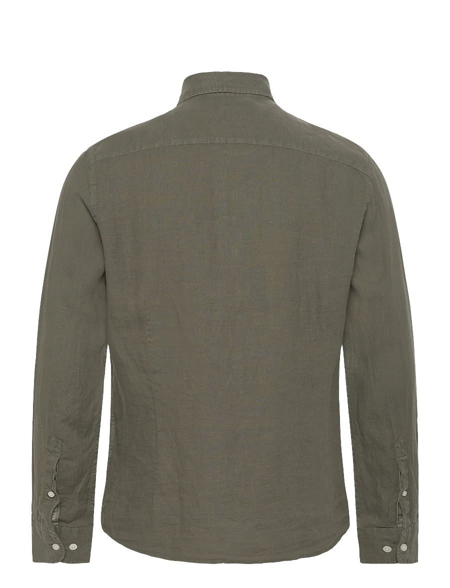 Hackett London - ESS GMD LINEN KENT - basic skjorter - army green - 2