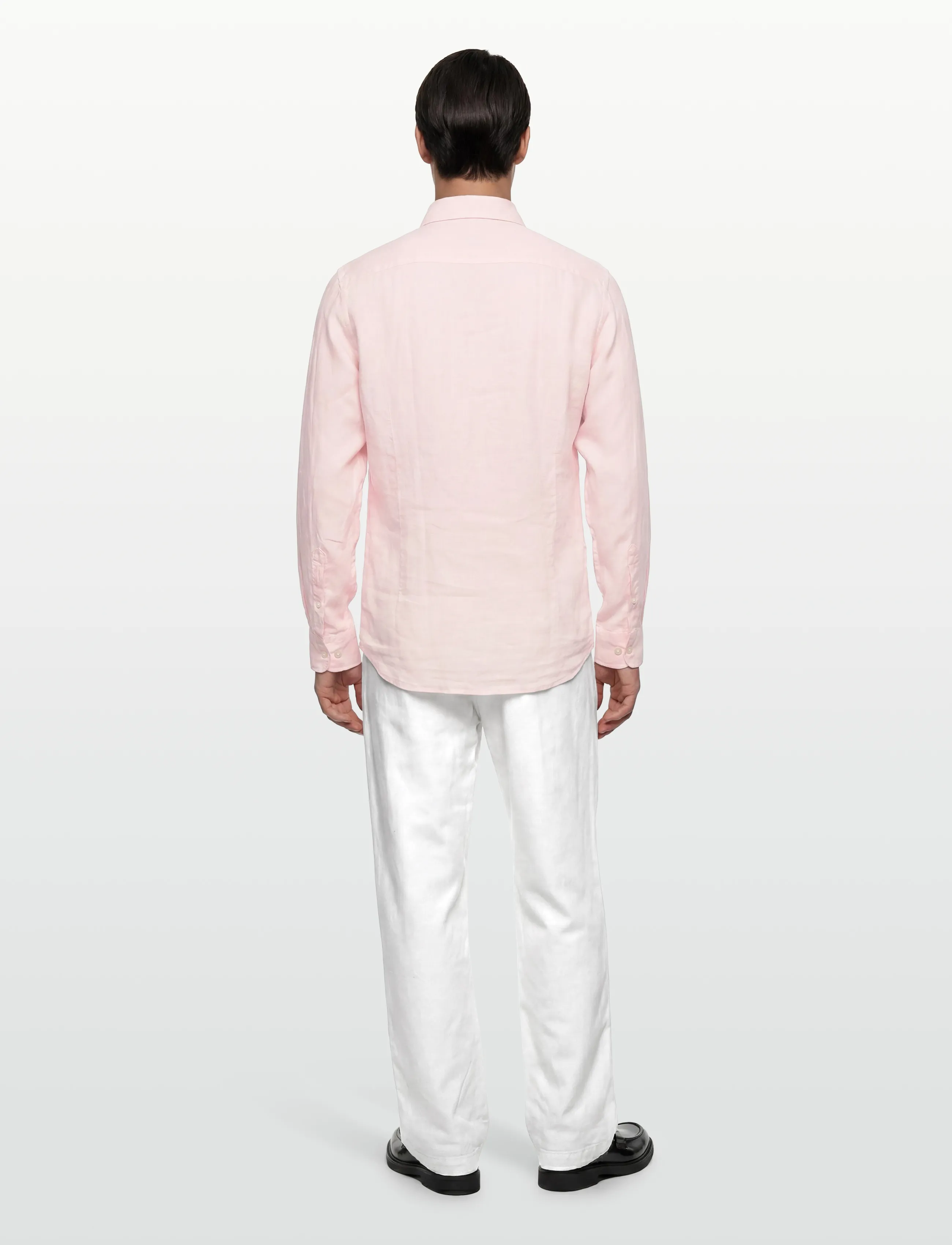 Hackett London - ESS GMD LINEN KENT - linasest riidest särgid - baby pink - 4