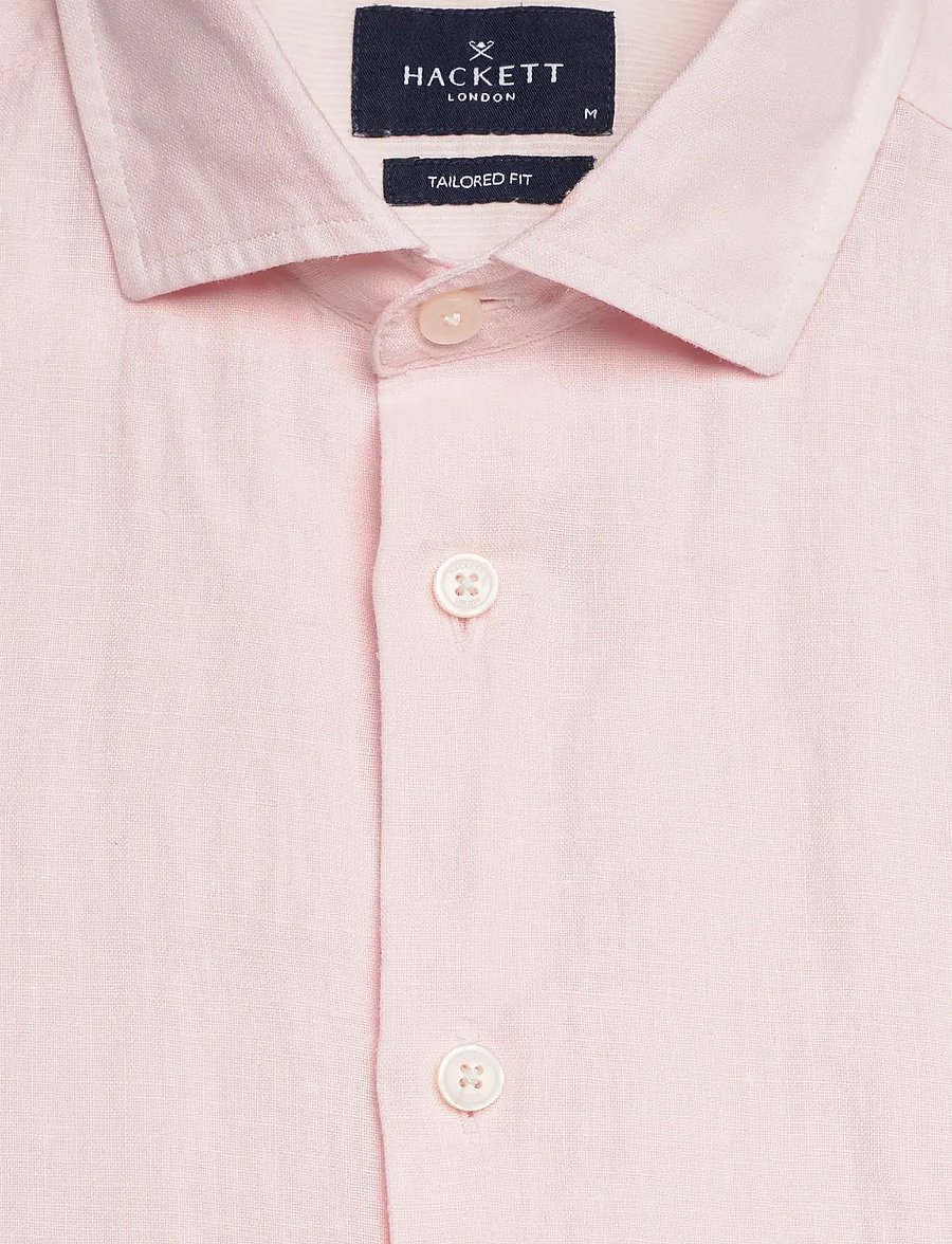 Hackett London - ESS GMD LINEN KENT - linasest riidest särgid - baby pink - 5